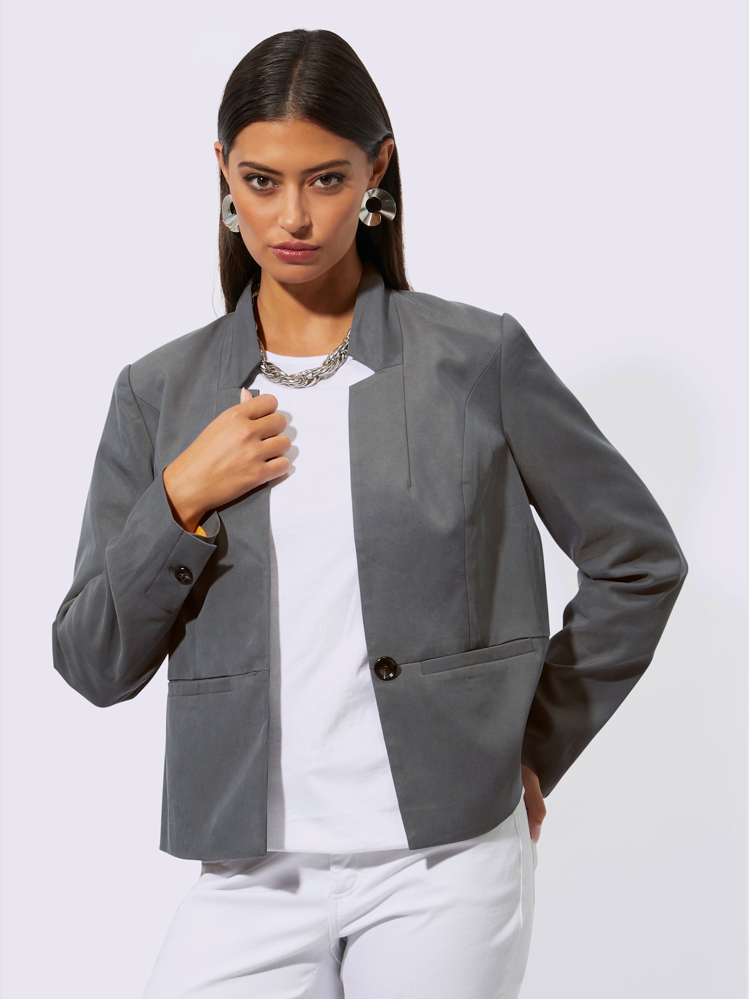 Blazer qualité infroissable, couleur gris, taille 54, marque Creation L - helline