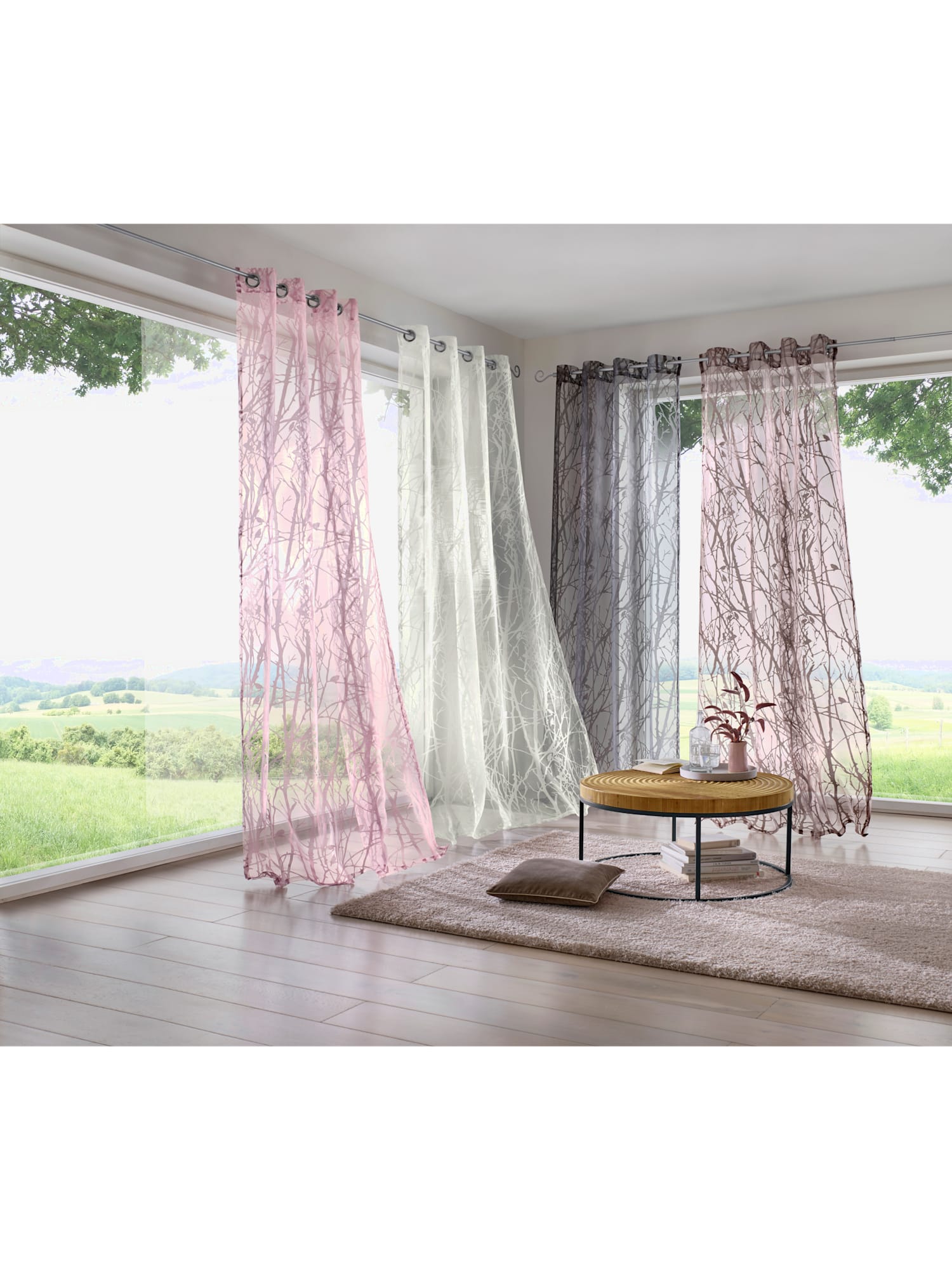 Rideaux 4 longueurs disponibles, Œillets, couleur : blanc uni, taille 145x140 cm, marque helline home, 75% viscose;25% polyester - helline
