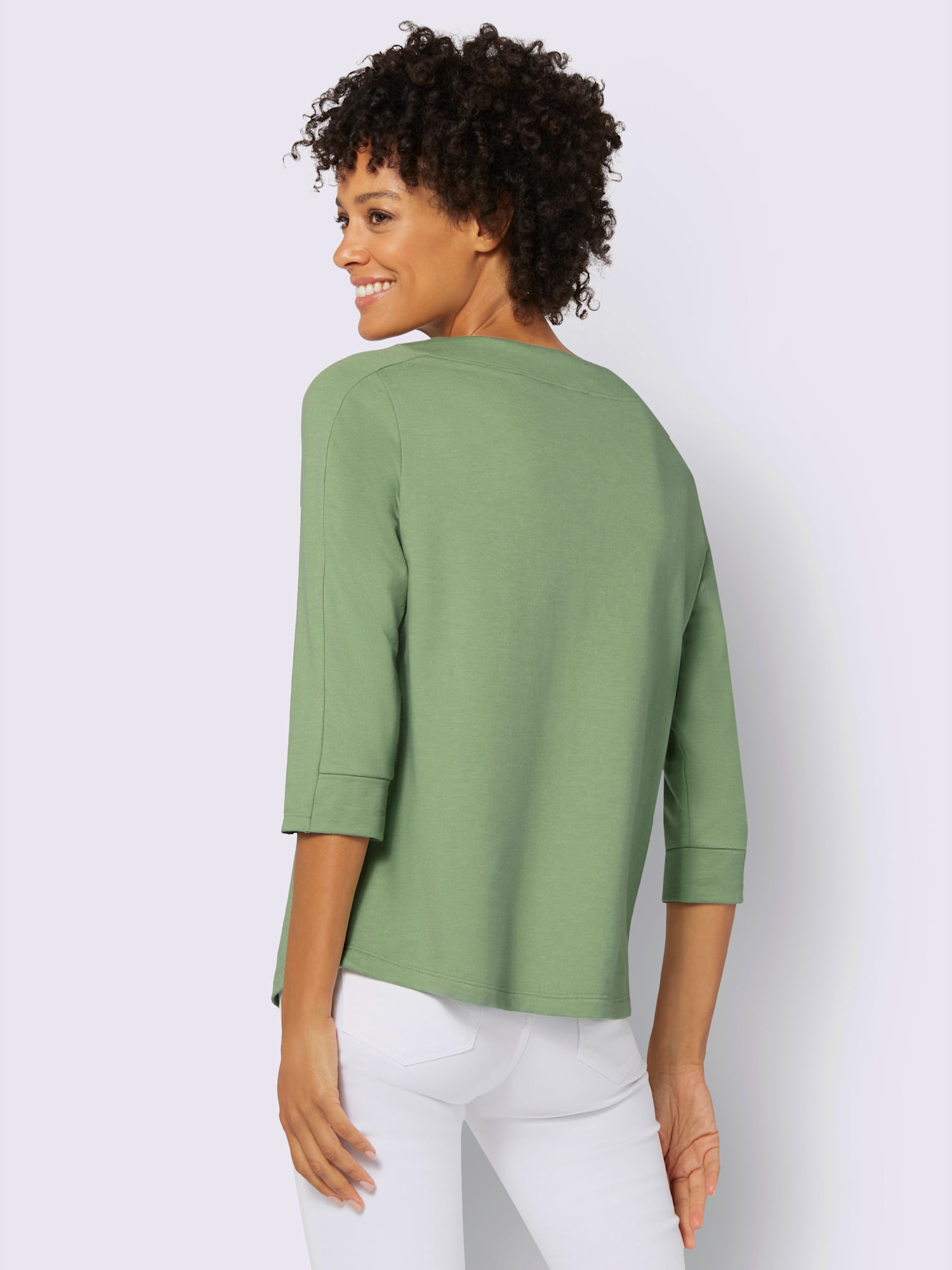 Sweatshirt avec coton, couleur vert, taille 44, marque Collection L - helline