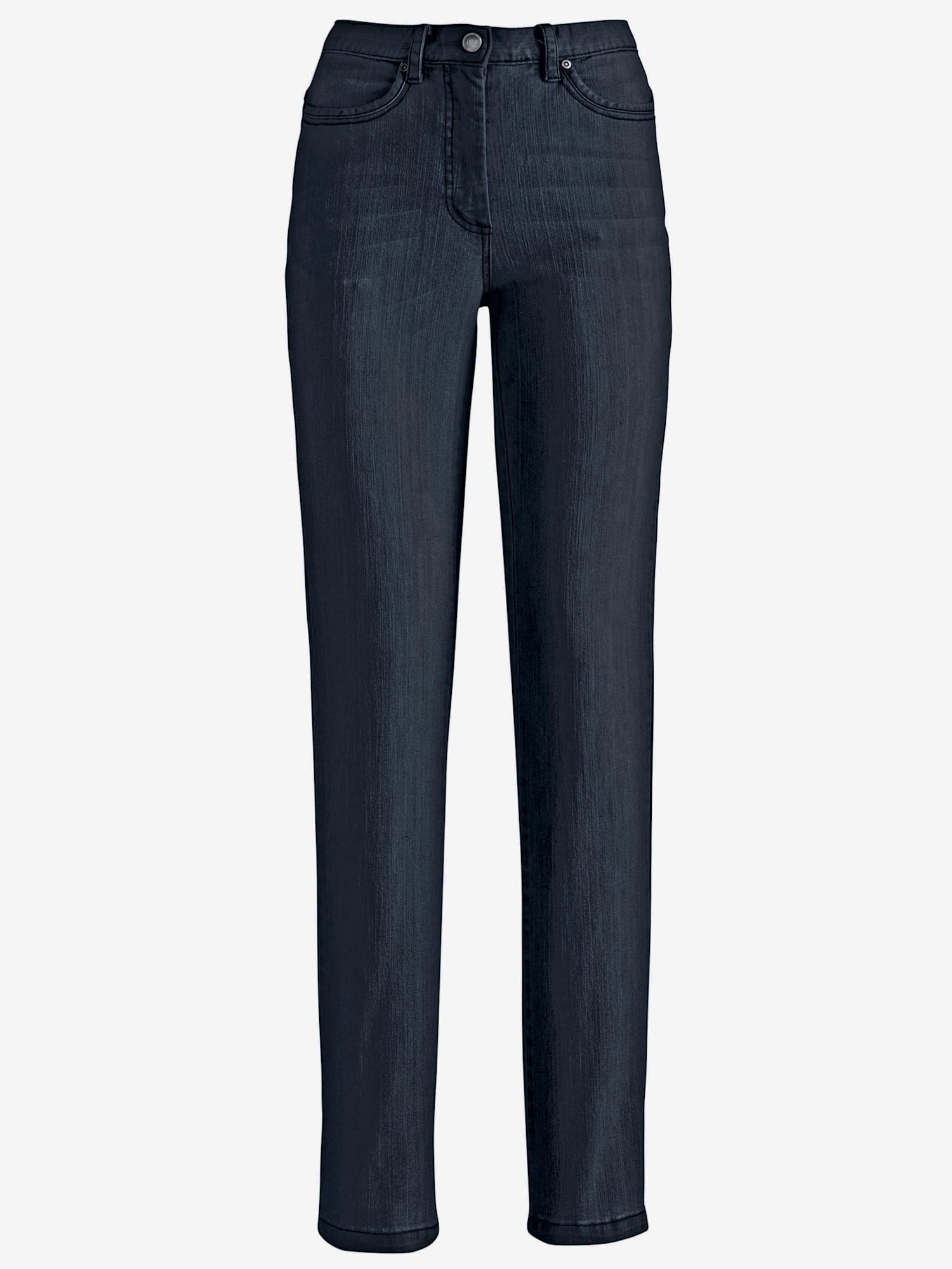 Jean confortable grace au stretch effet délavé, couleur bleu, taille 46, marque Collection L - helline