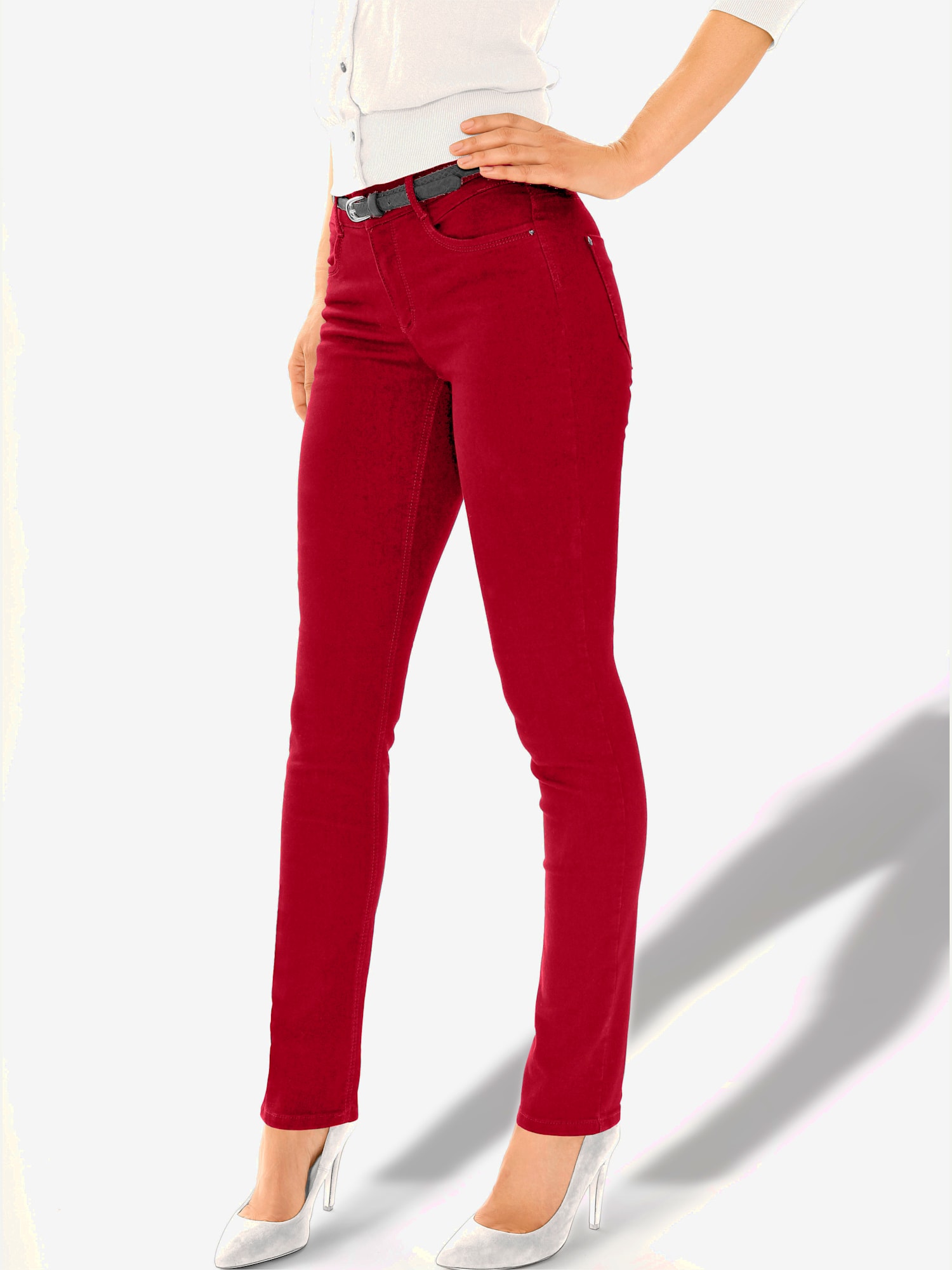 Jean premium, couleur rouge, taille 38, marque Creation L - helline