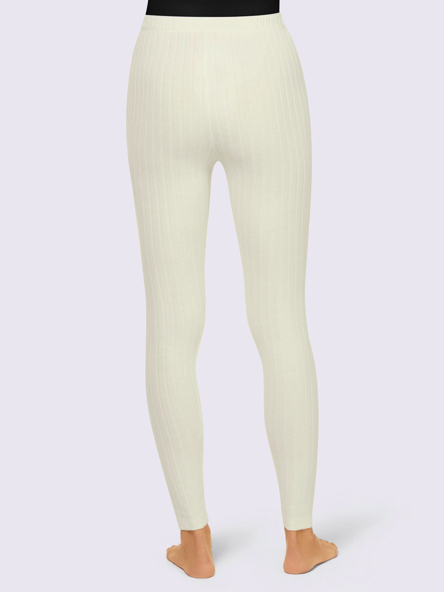 Legging qualité côtelée confortable, couleur couleur ivoire, taille 46/48, marque feel good - helline
