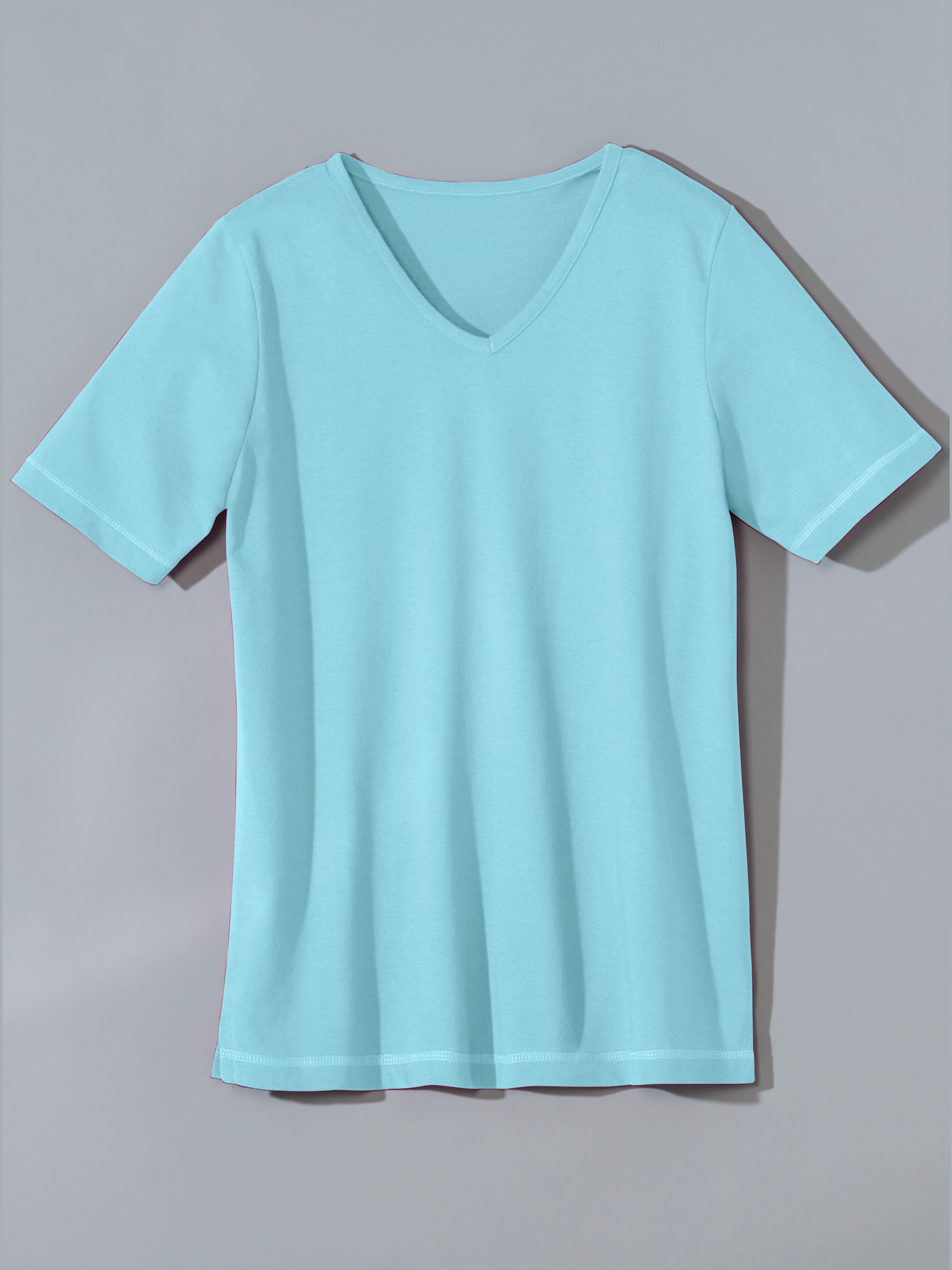 T-shirt à manches courtes fentes sur les côtés, couleur bleu, taille 44 - Witt