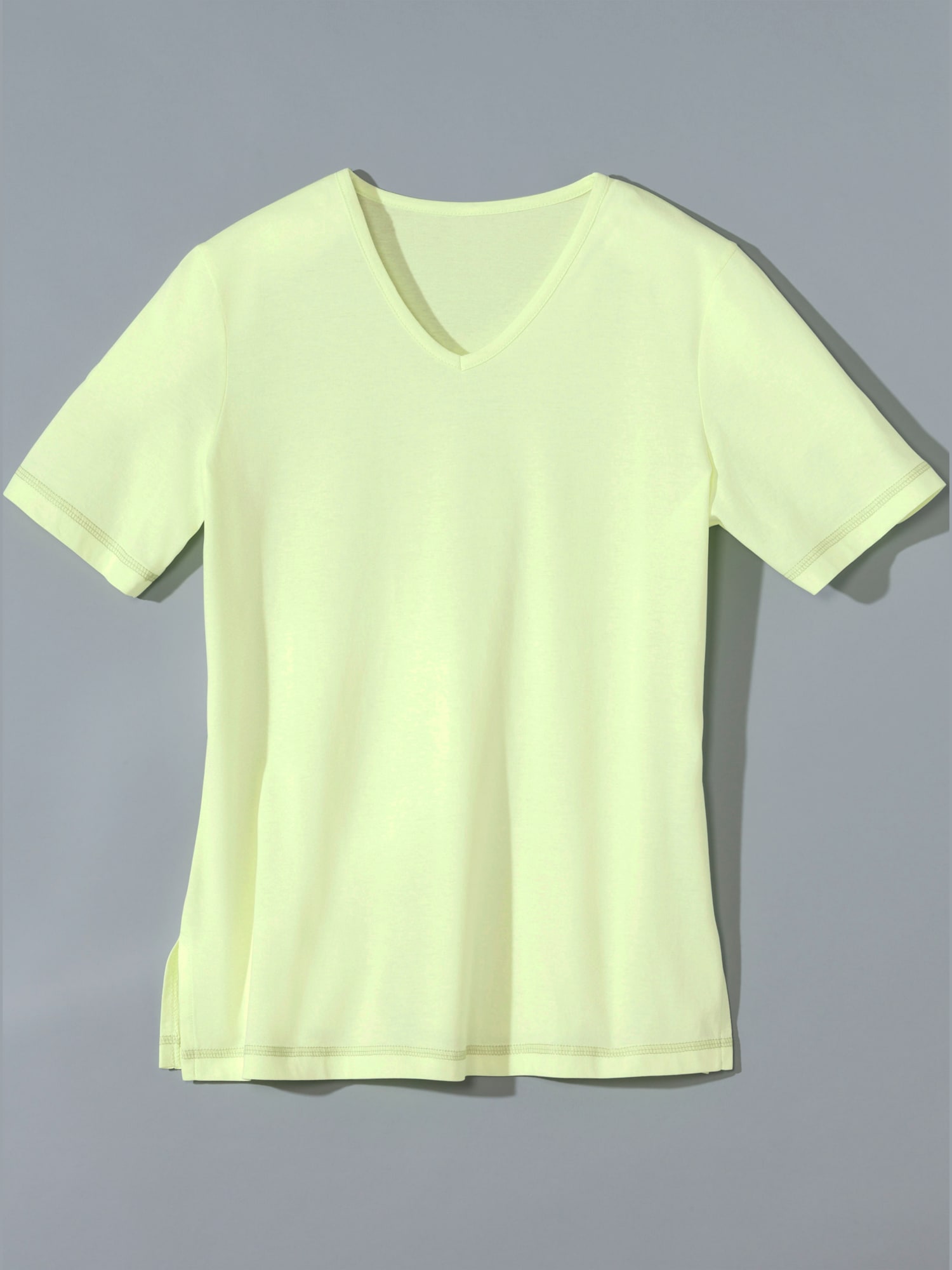 T-shirt femme confortable liseré manches et ourlet, couleur vert, taille 56 - helline