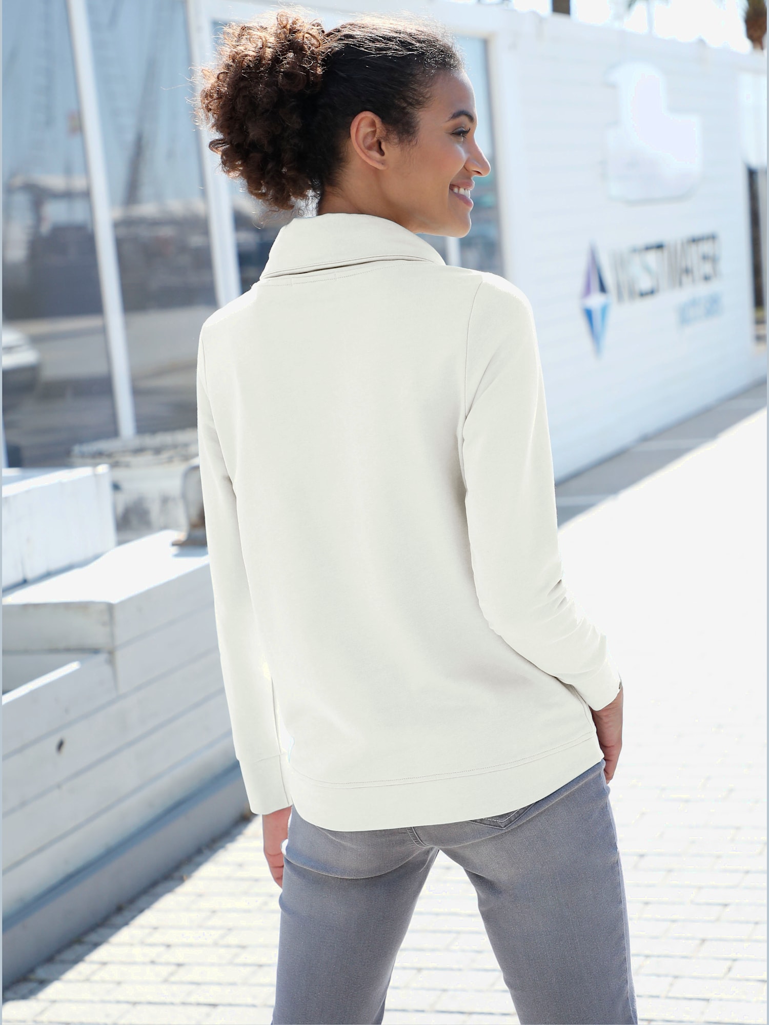 Sweat-shirt, couleur couleur ivoire, taille 40, marque Collection L - helline