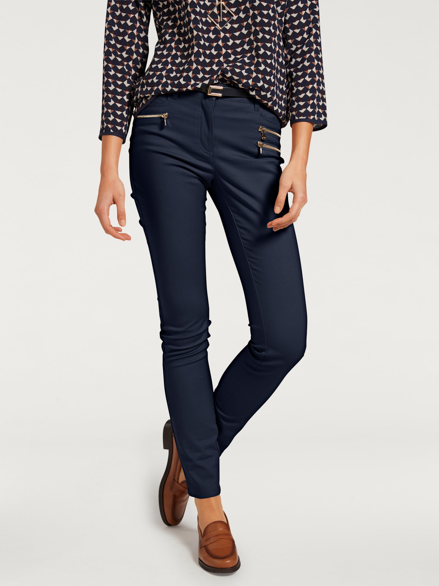 Pantalon extensible, couleur bleu, taille 36, marque Linea Tesini - helline