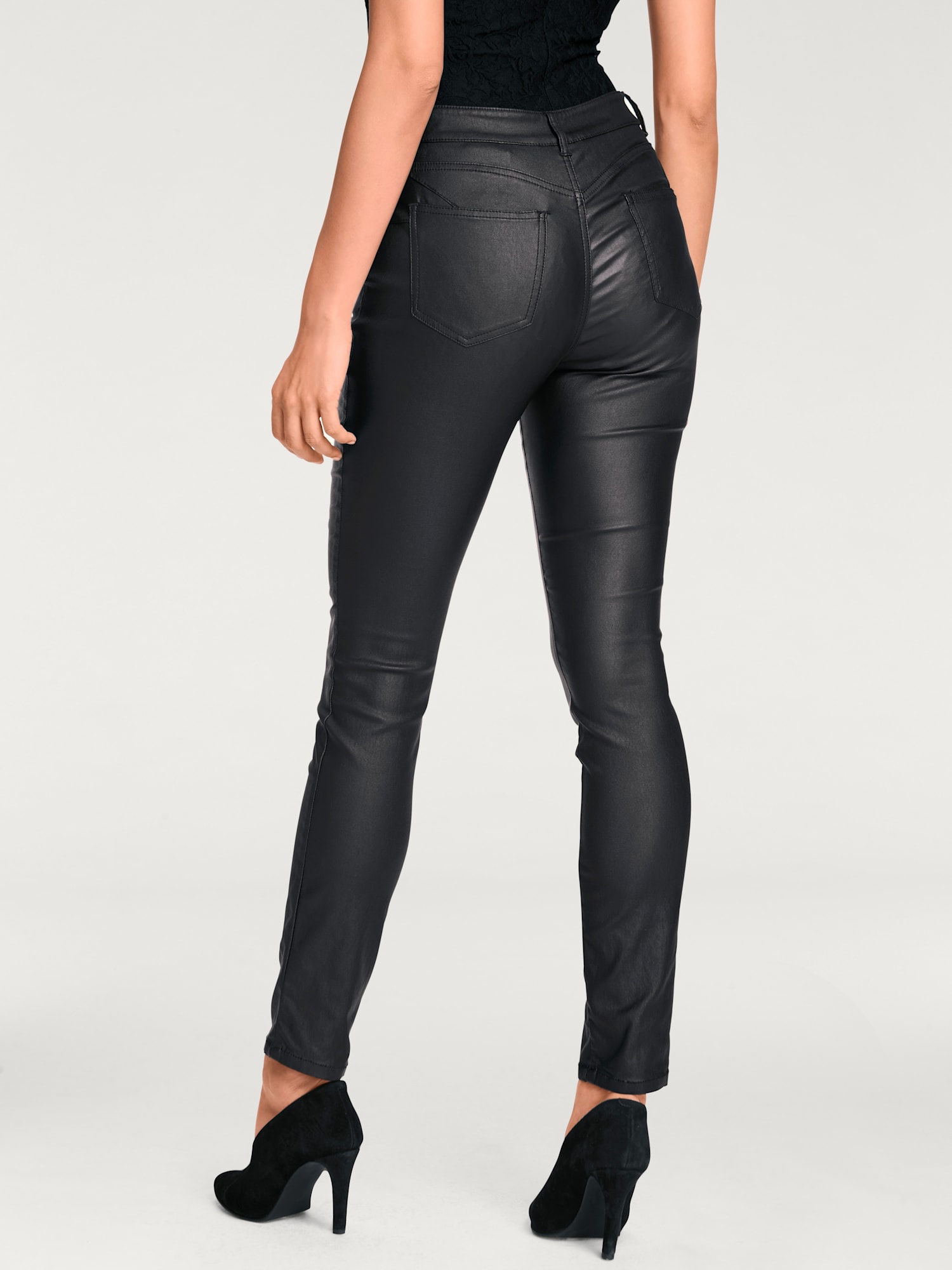 Pantalon effet ventre plat coupe skinny tendance, couleur noir, taille 36 - Witt