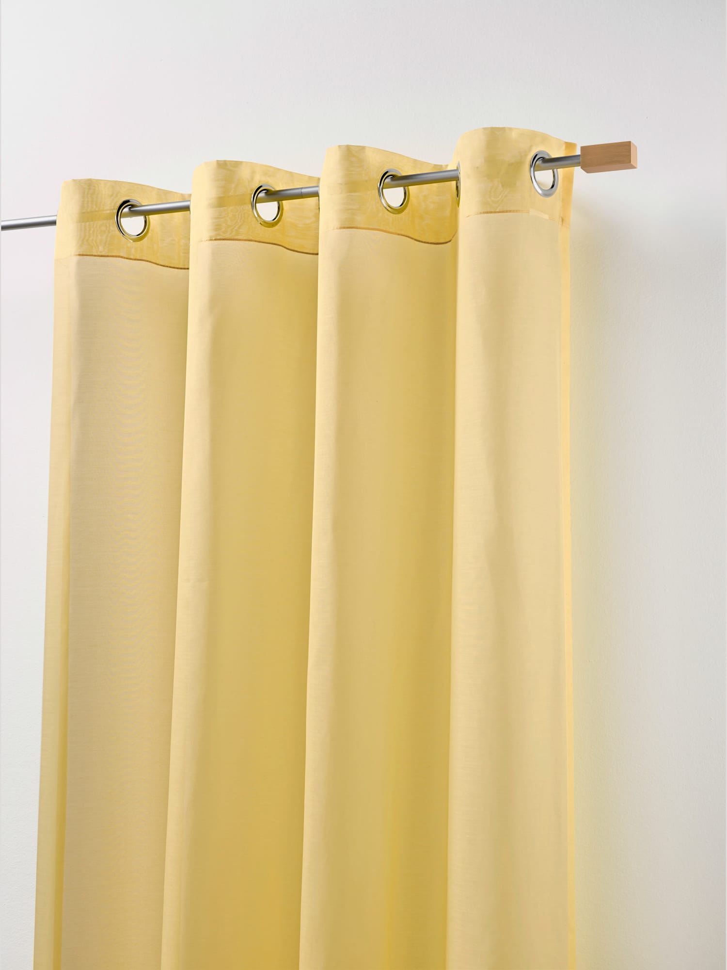 Rideaux, Œillets, couleur : jaune moyen uni, taille 175x140 cm, marque helline home, 100% polyester - helline