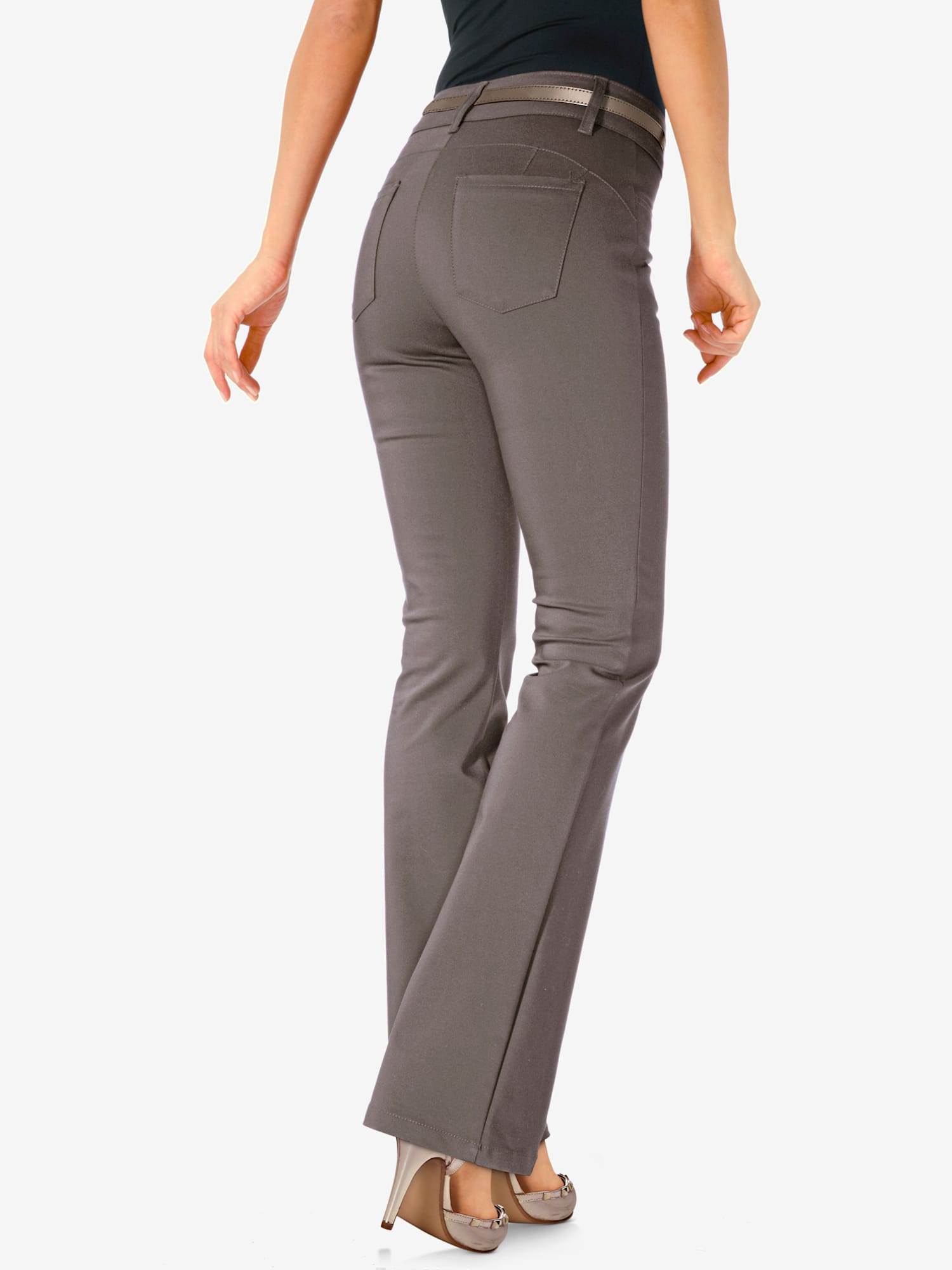 Pantalon bootcut coupe bootcut tendance, couleur marron, taille 44 - Witt