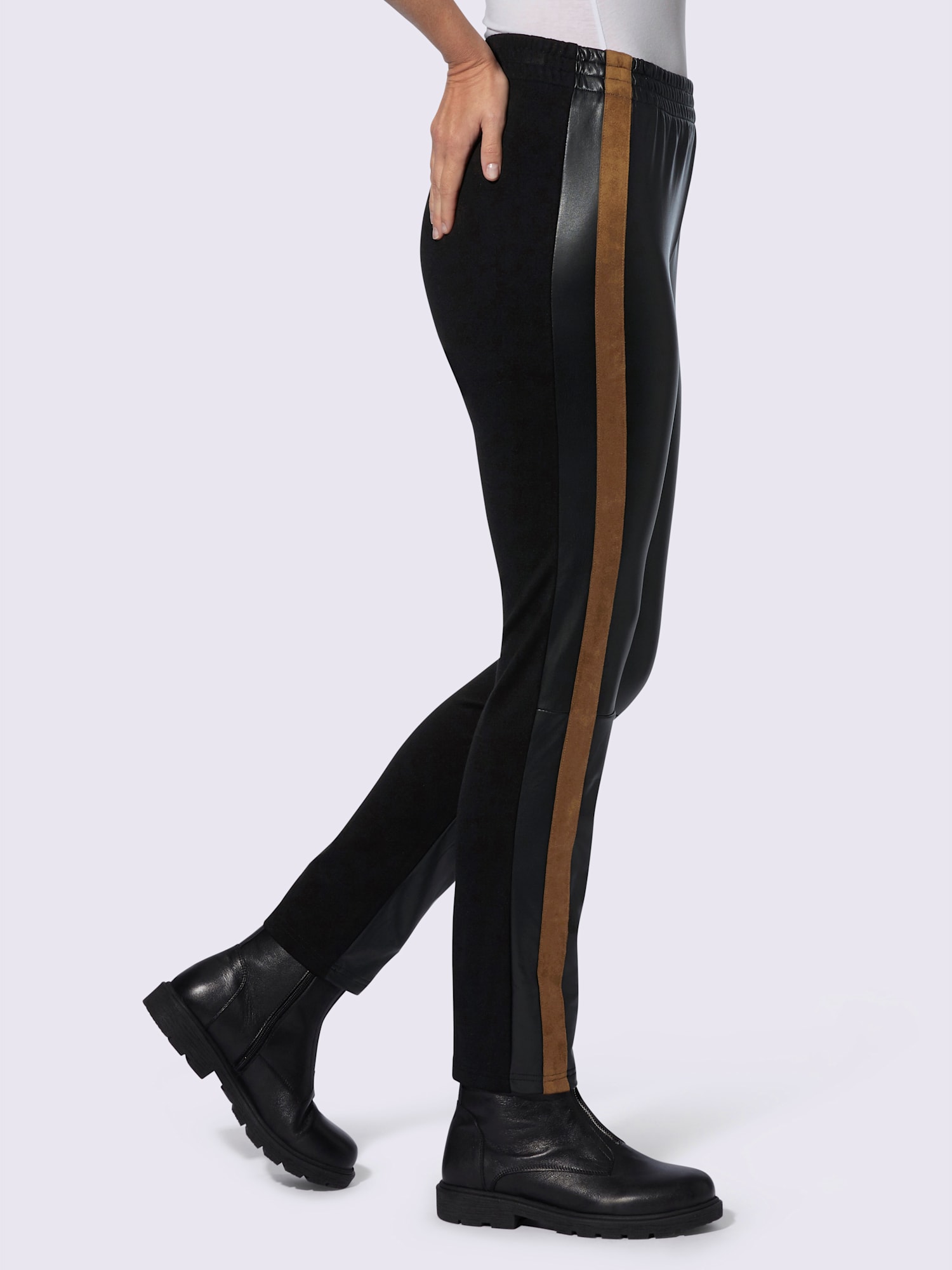 Pantalon en synthétique imitation cuir souple, couleur noir, taille 52, marque Rick Cardona - helline