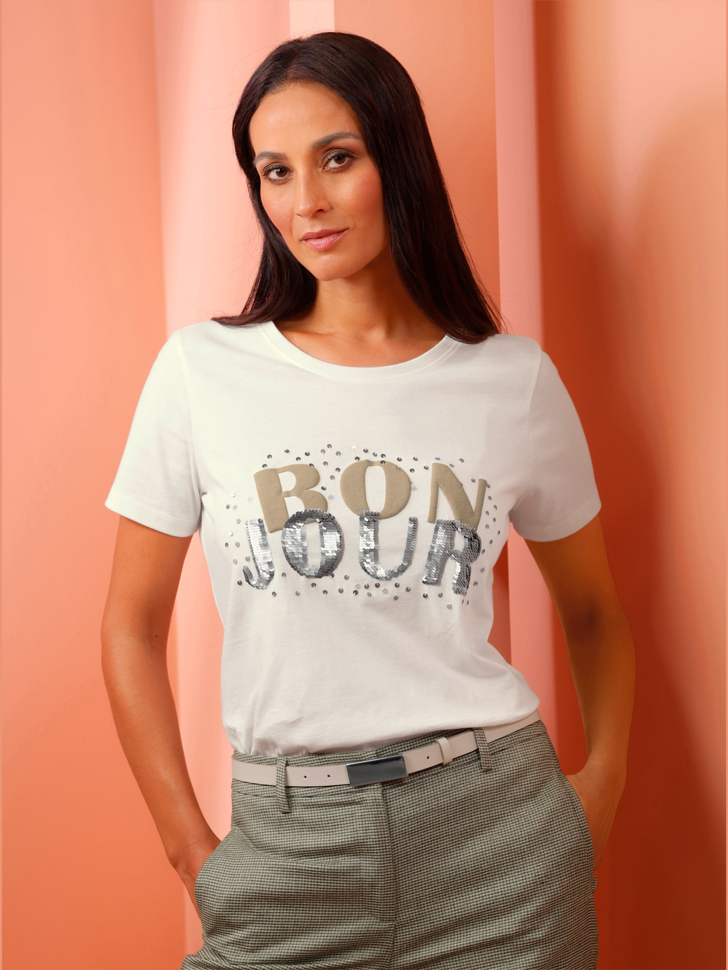 Ceinture boucle décorative, couleur : marron clair uni, taille 75, 90% cuir de vache;10% métal - helline