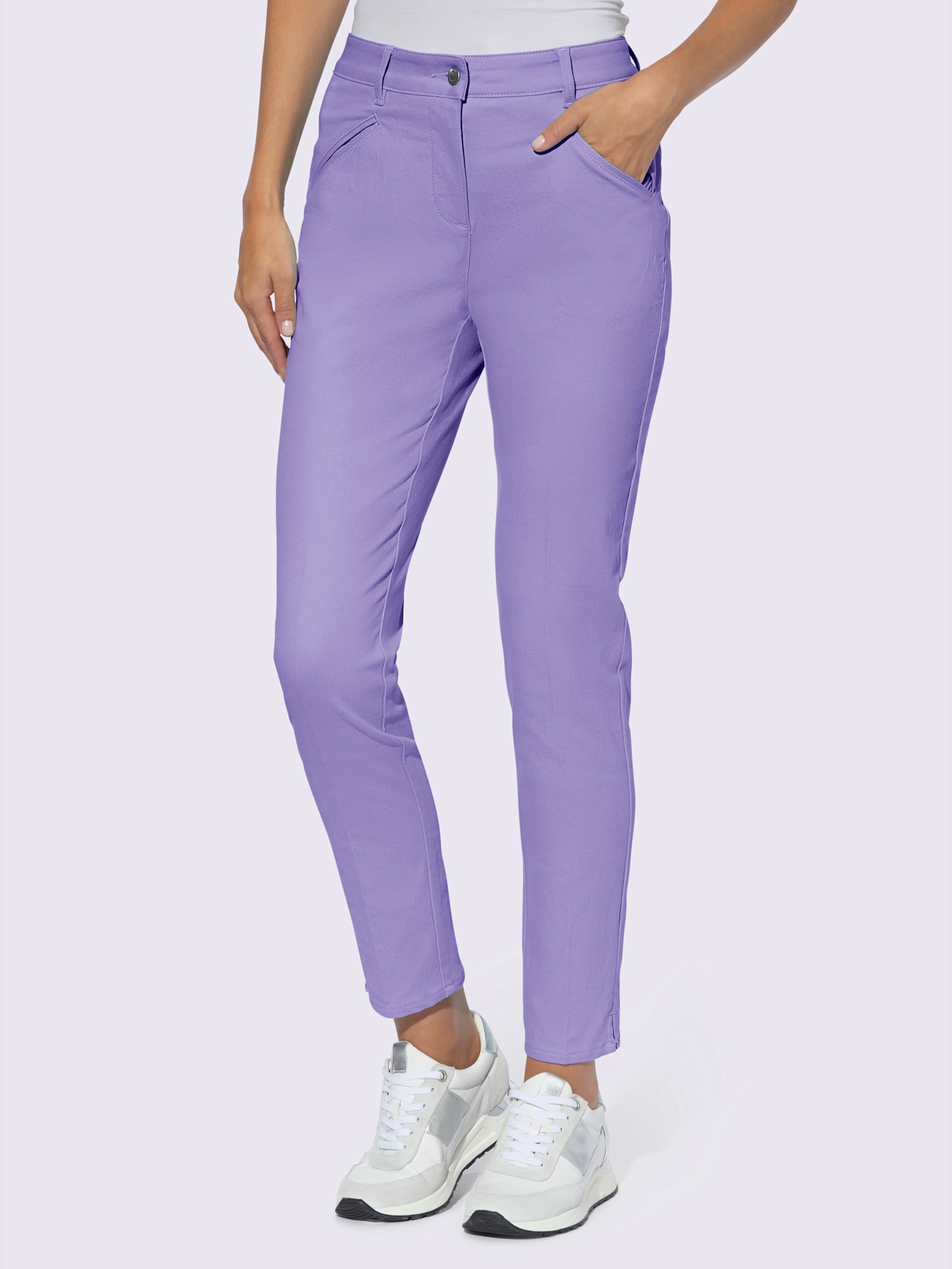 Pantalon skinny qualité extensible, couleur violet, taille 44 - Witt