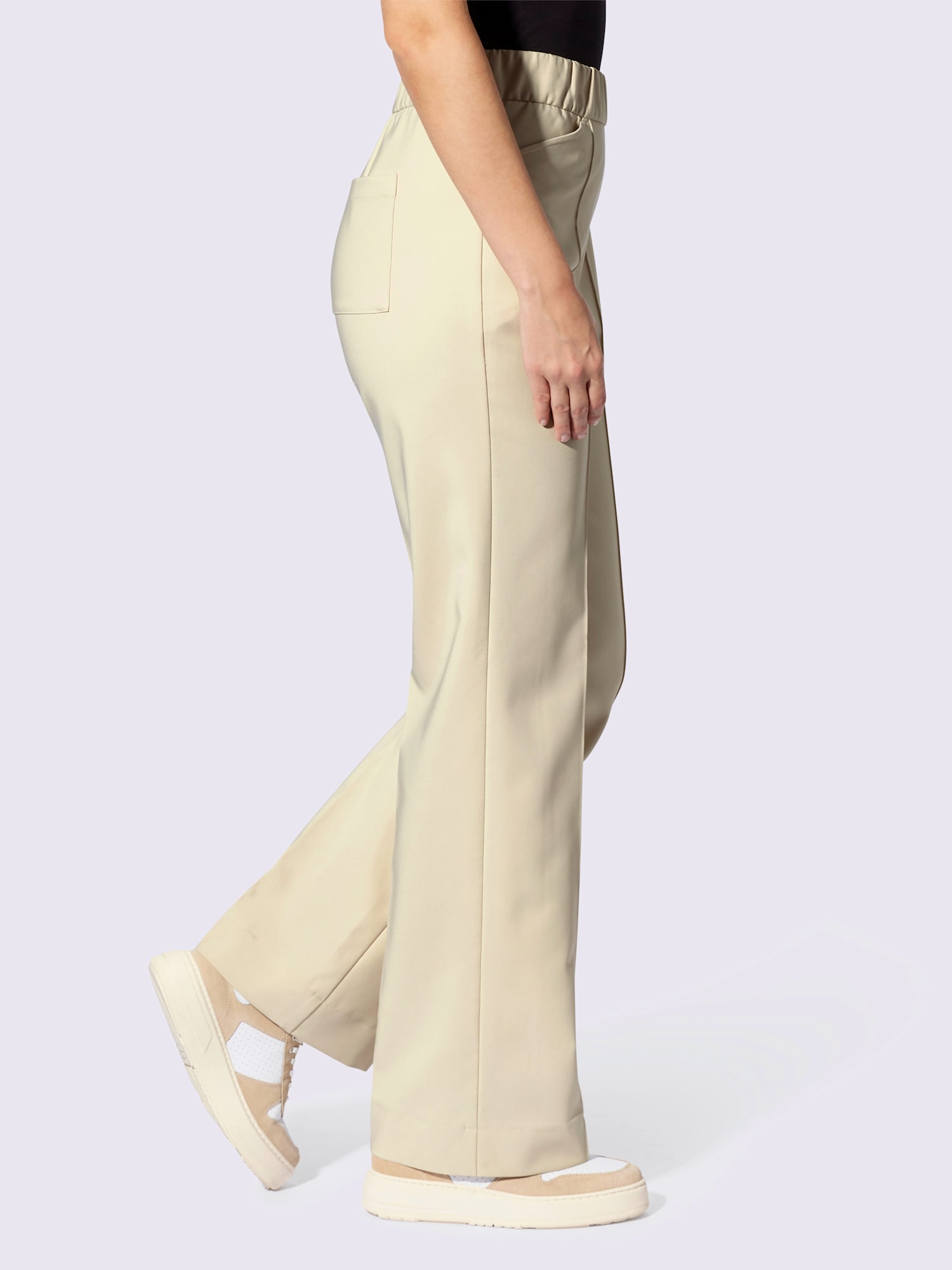 Pantalon plis repassés piqués, aspect soigné, couleur marron, taille 44, marque Rick Cardona - helline