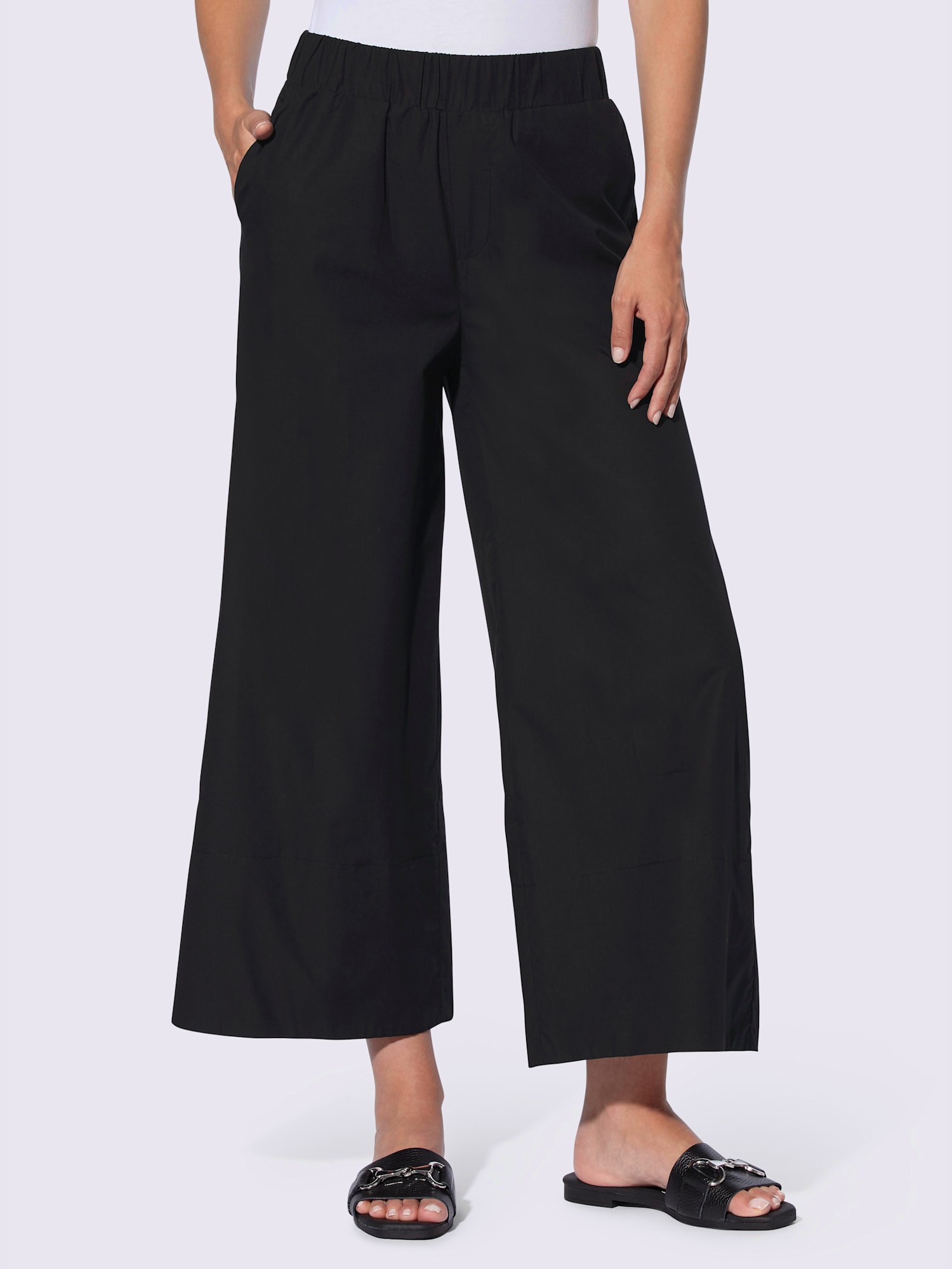Pantalon large qualité tissée, couleur noir, taille 46, marque Rick Cardona - helline