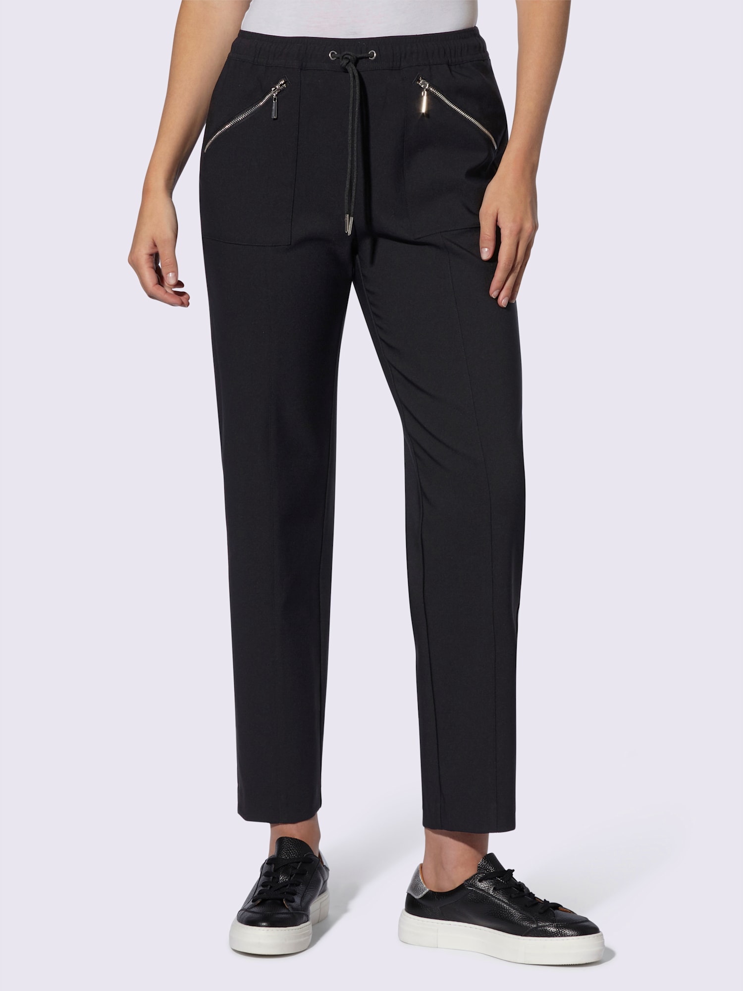 Pantalon glissière sportive, couleur noir, taille 40, marque Rick Cardona - helline