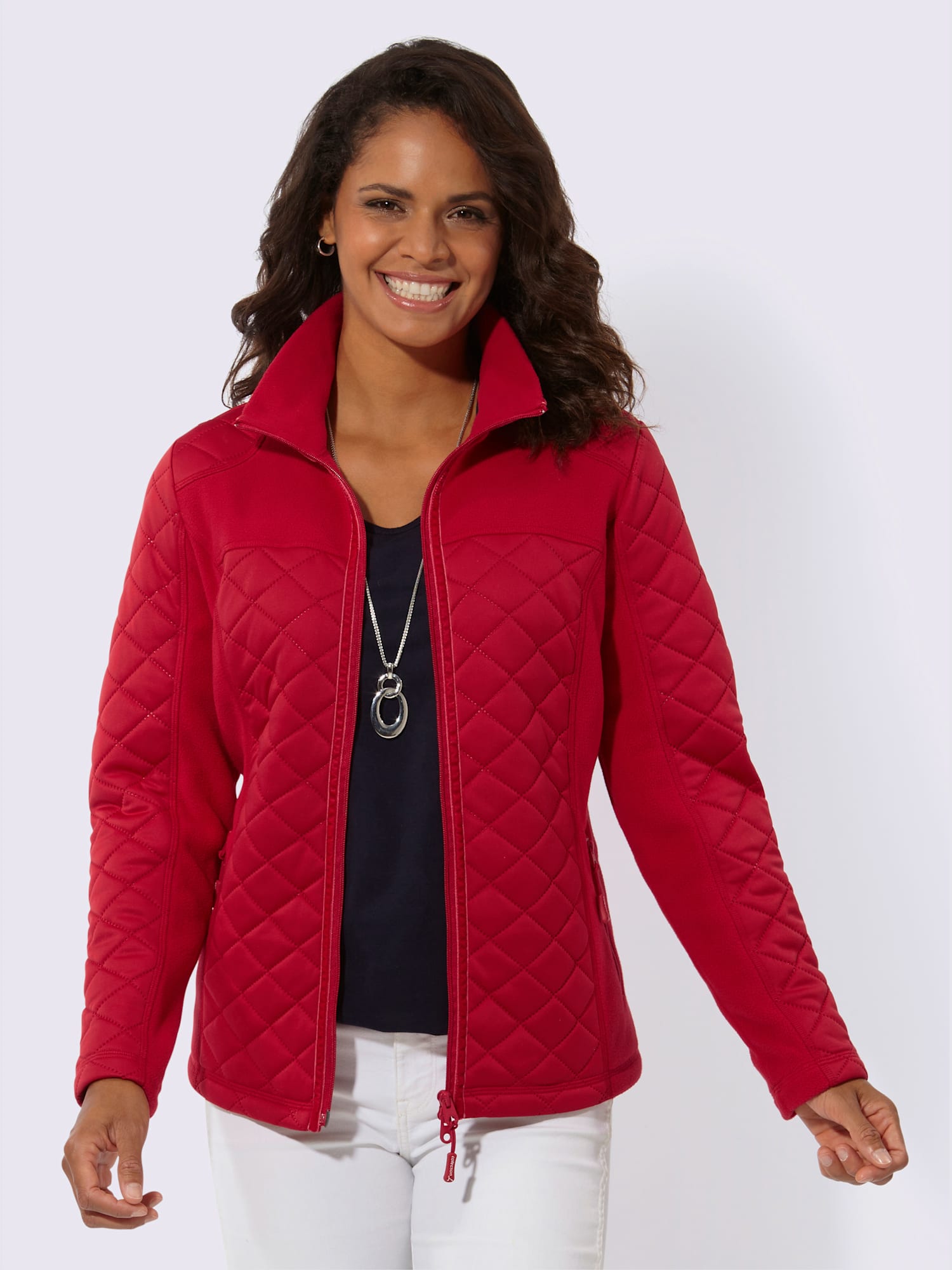 Veste polaire traitement contre les bouloches, couleur rouge, taille 38, marque Collection L - helline