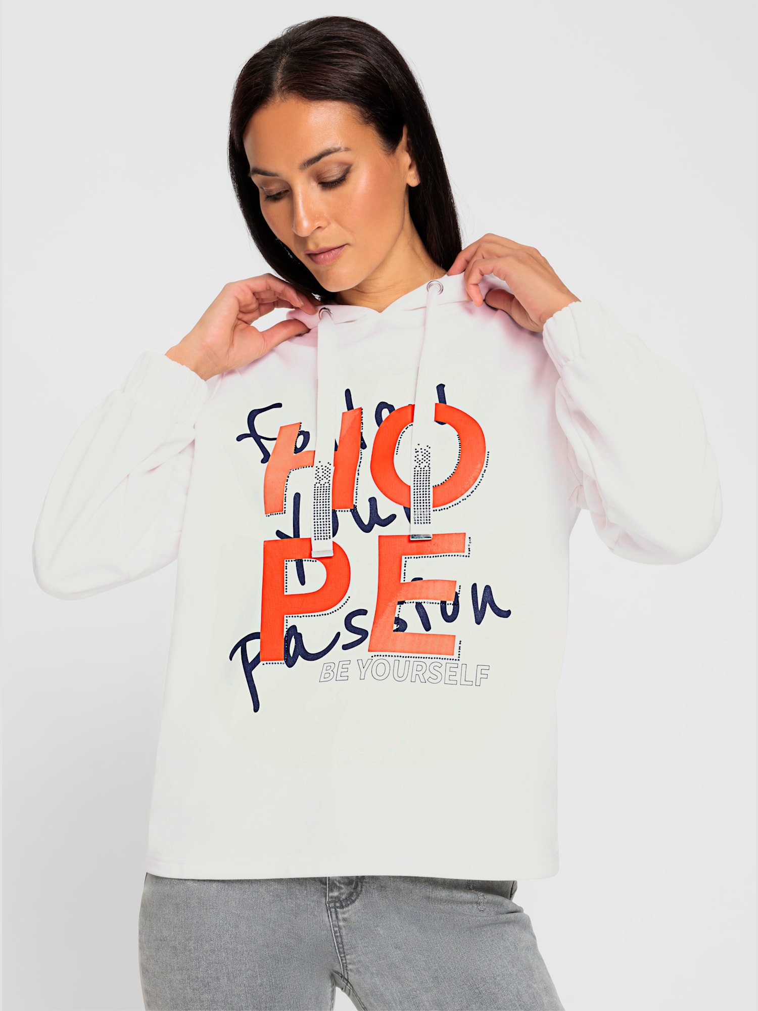 Sweatshirt imprimé mode, couleur couleur ivoire, taille 42, marque Rick Cardona - helline