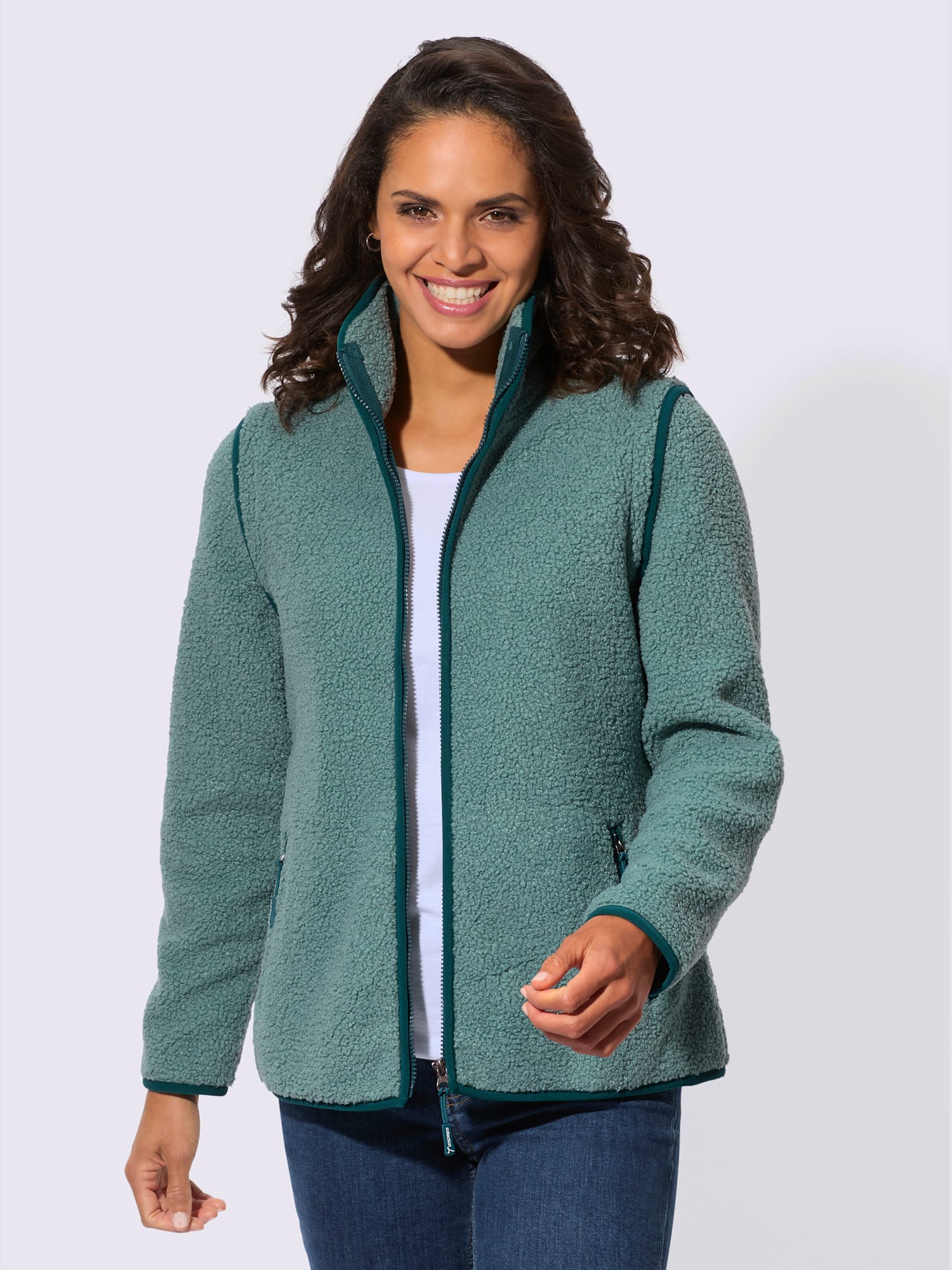 Veste polaire doublure polaire douce, couleur vert, taille 40, marque Collection L - helline