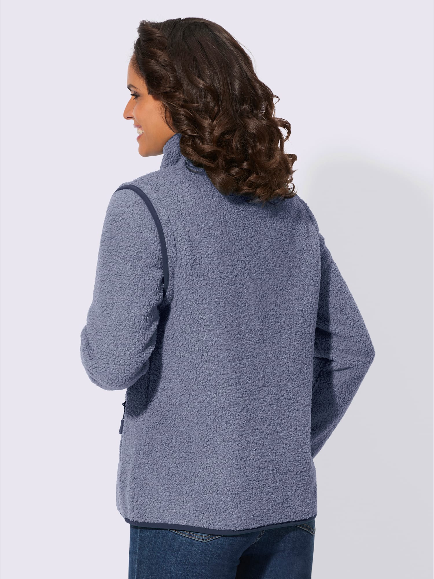 Veste polaire doublure polaire douce, couleur bleu, taille 48, marque Collection L - helline