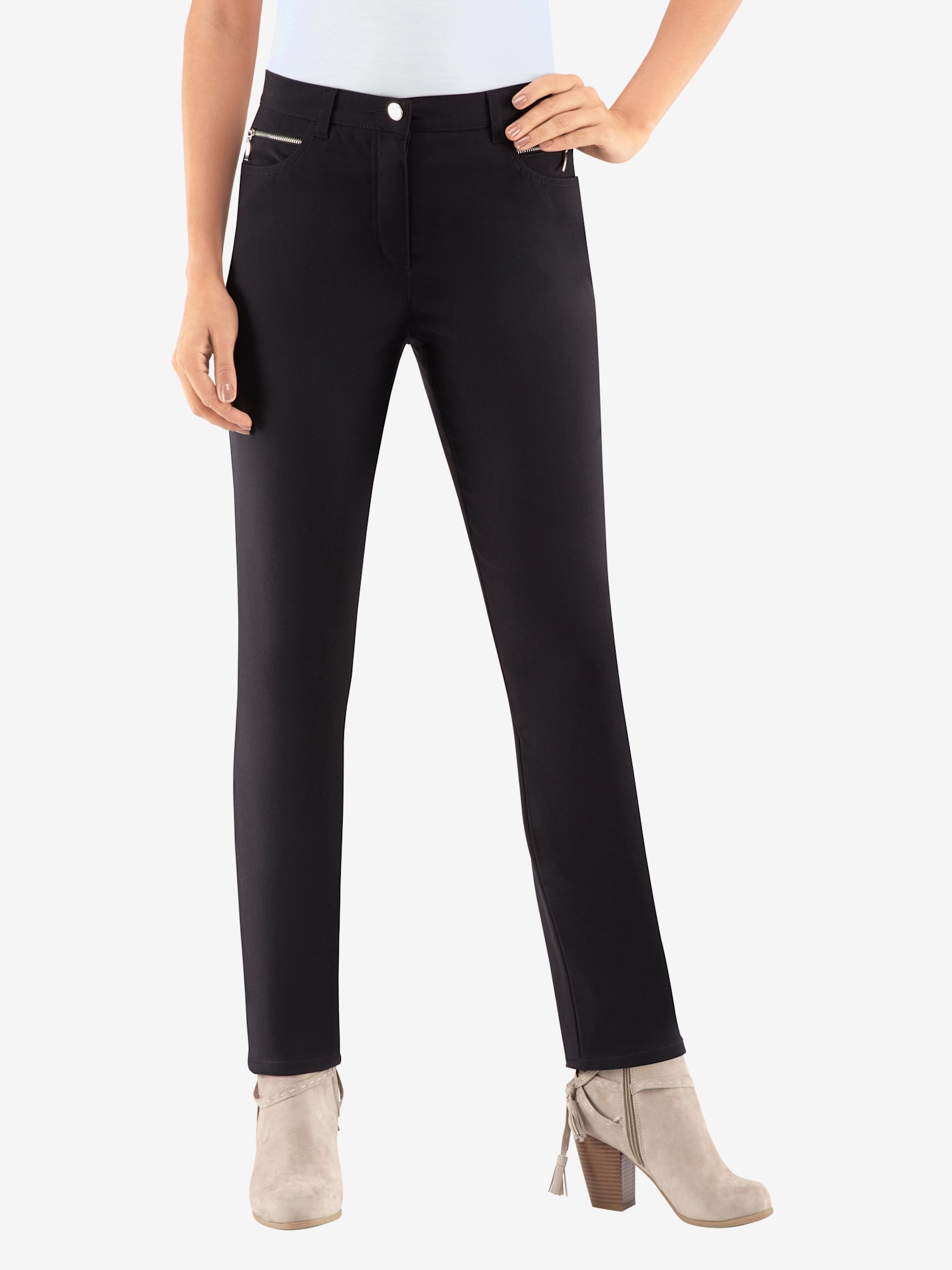 Pantalon d'hiver femme coupe indémodable, couleur noir, taille 40, marque Stehmann Comfort line - helline