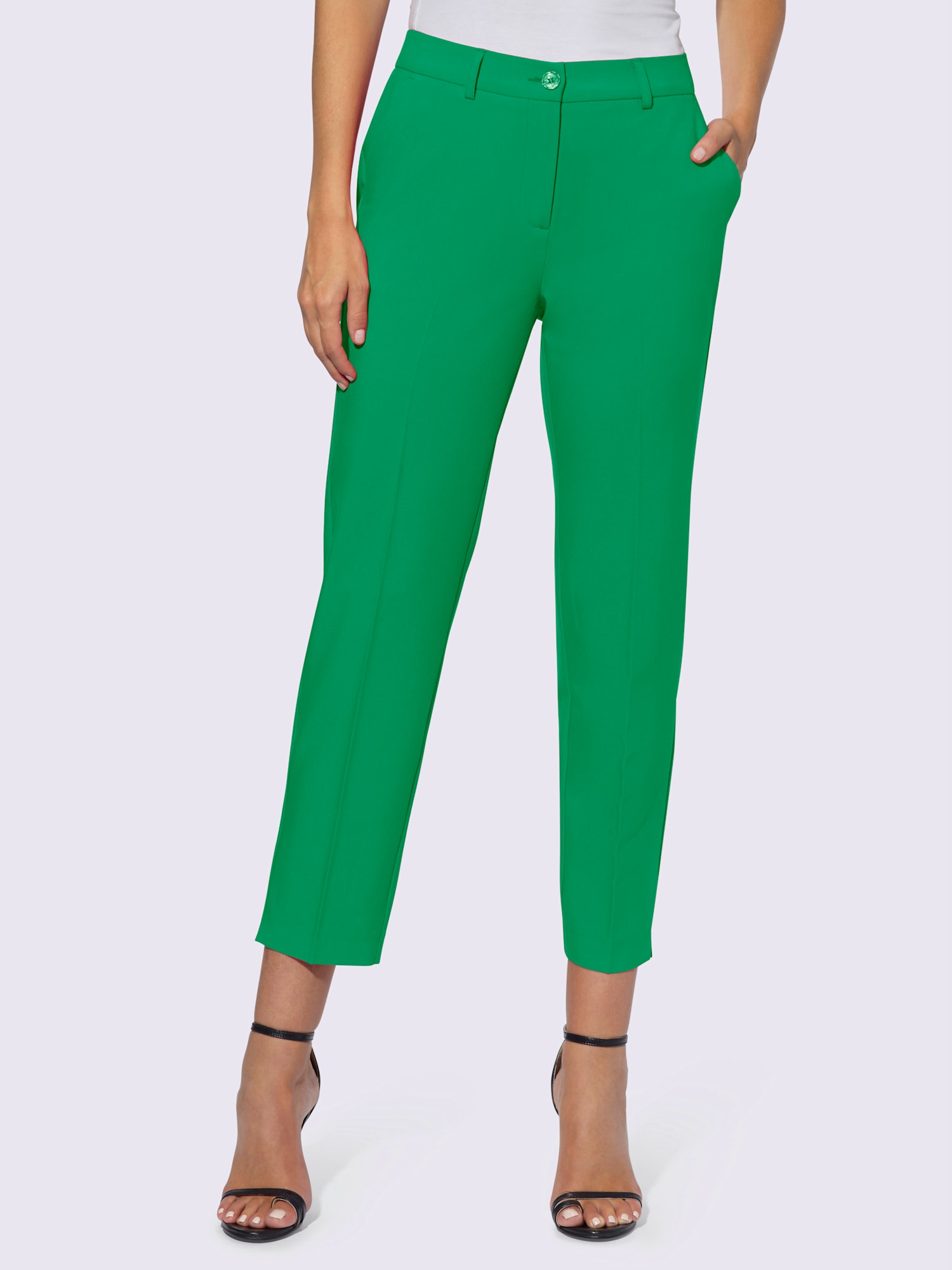 Pantalon 7/8 coupe 7/8, couleur vert, taille 40, marque Ashley Brooke - helline