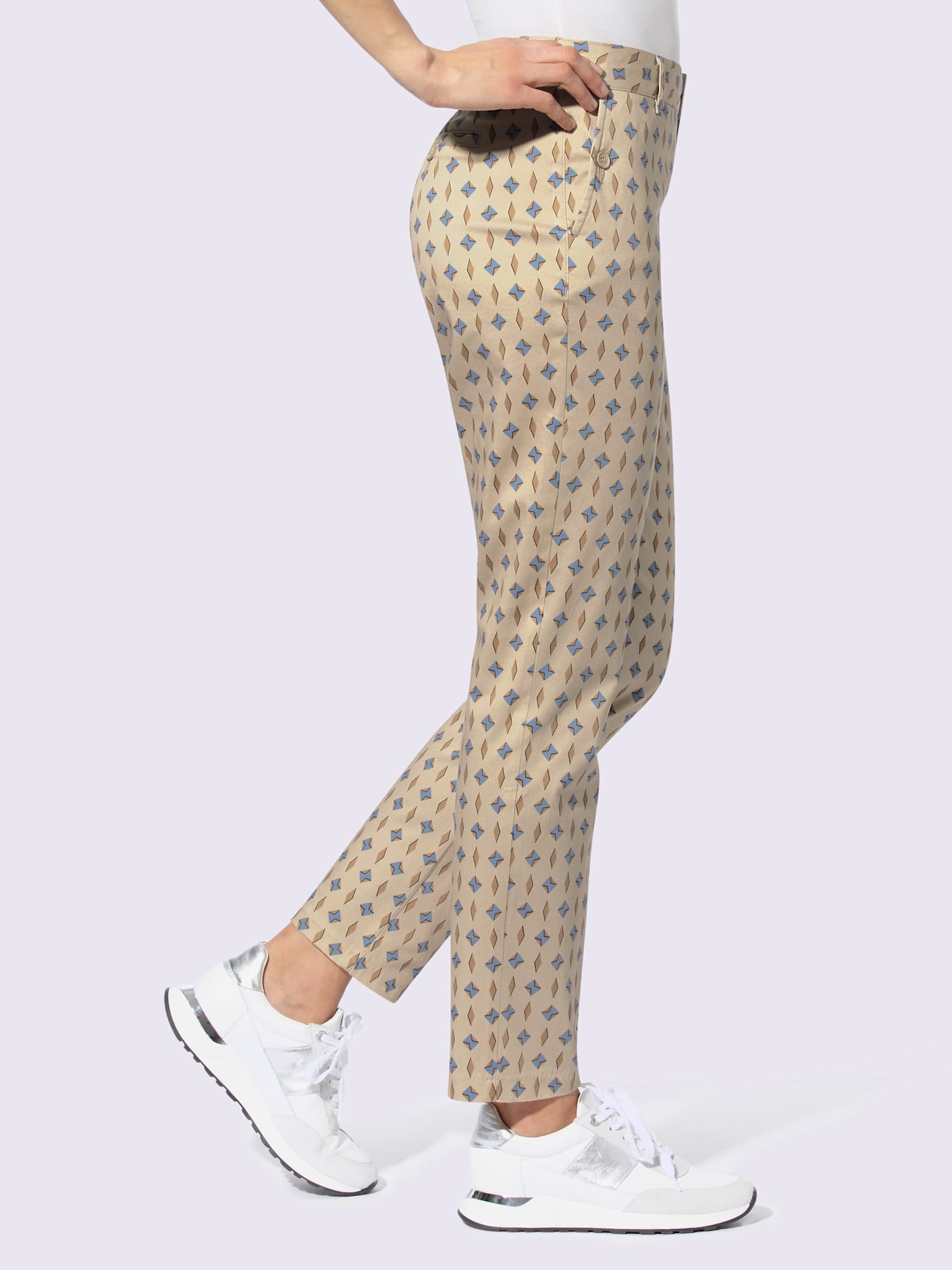 Pantalon 7/8 qualité tissée, couleur marron, taille 42, marque Rick Cardona - helline