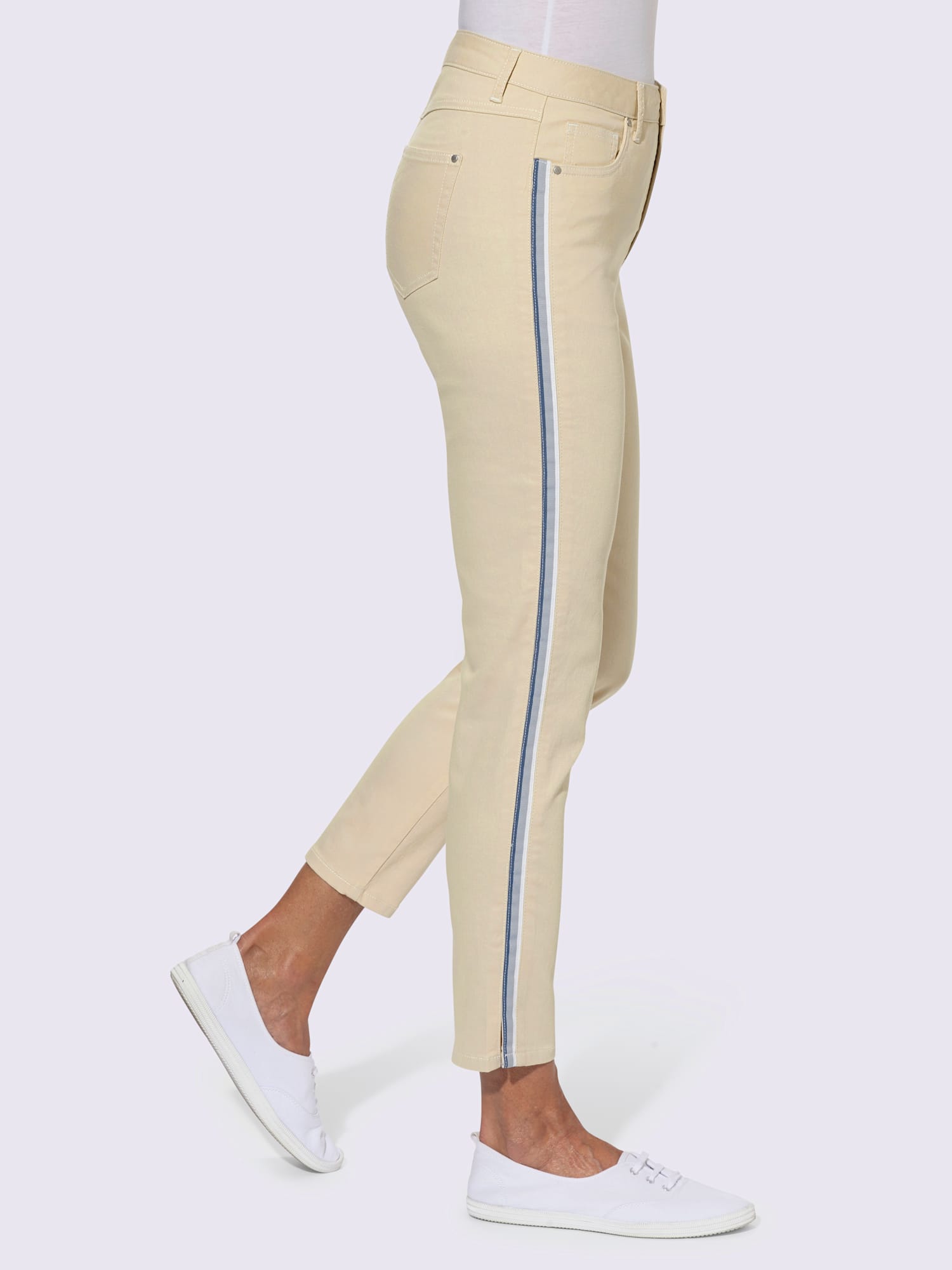 Jean 7/8 qualité coton, couleur marron, taille 42, marque Collection L - helline