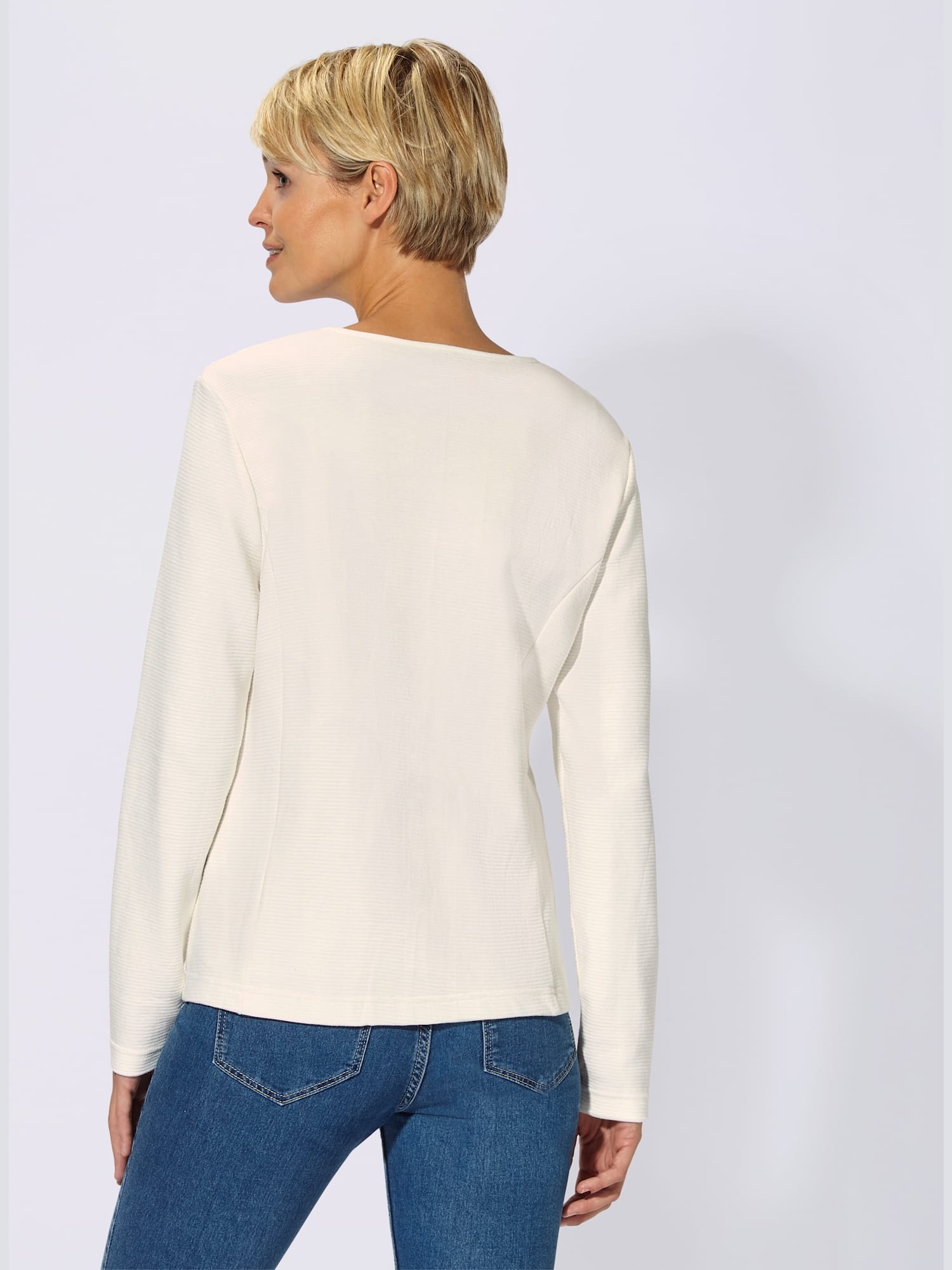 Blazer en jersey, couleur blanc, taille 54, marque Collection L - helline