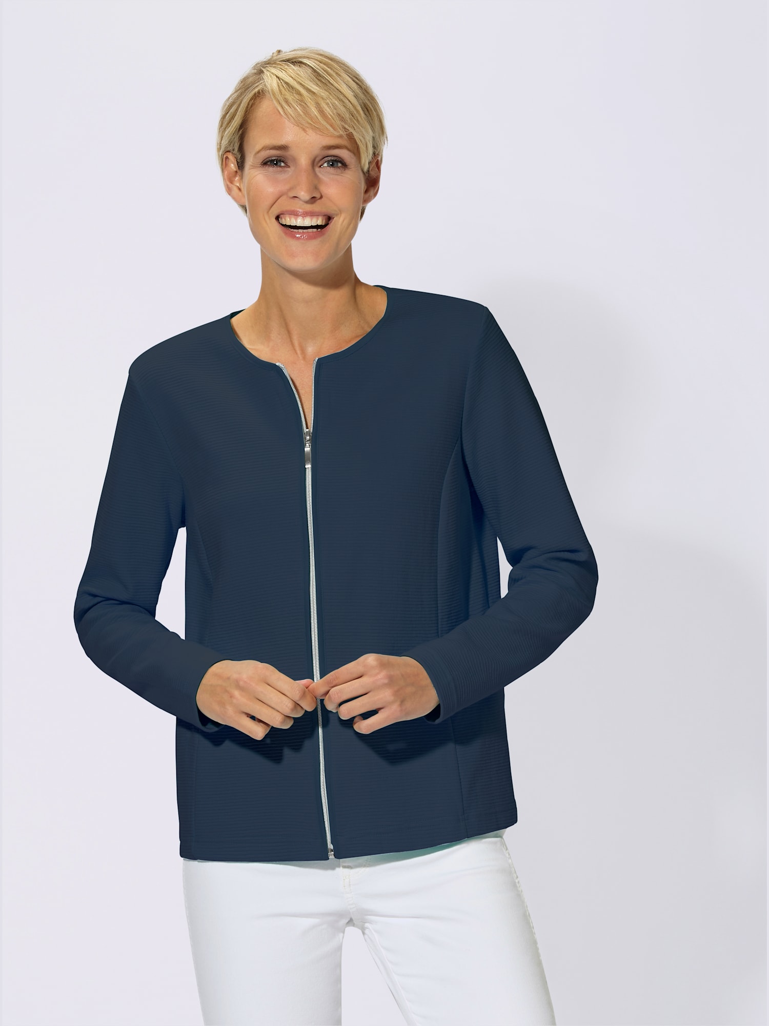 Blazer en jersey, couleur bleu, taille 54, marque Collection L - helline