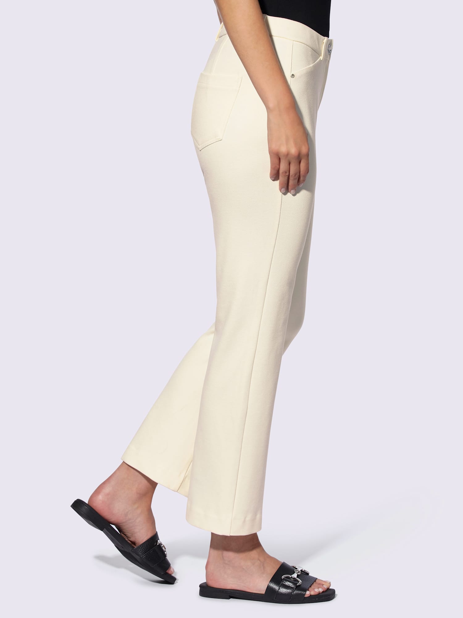 Pantalon en jersey structure indéformable, couleur couleur ivoire, taille 44, marque Rick Cardona - helline