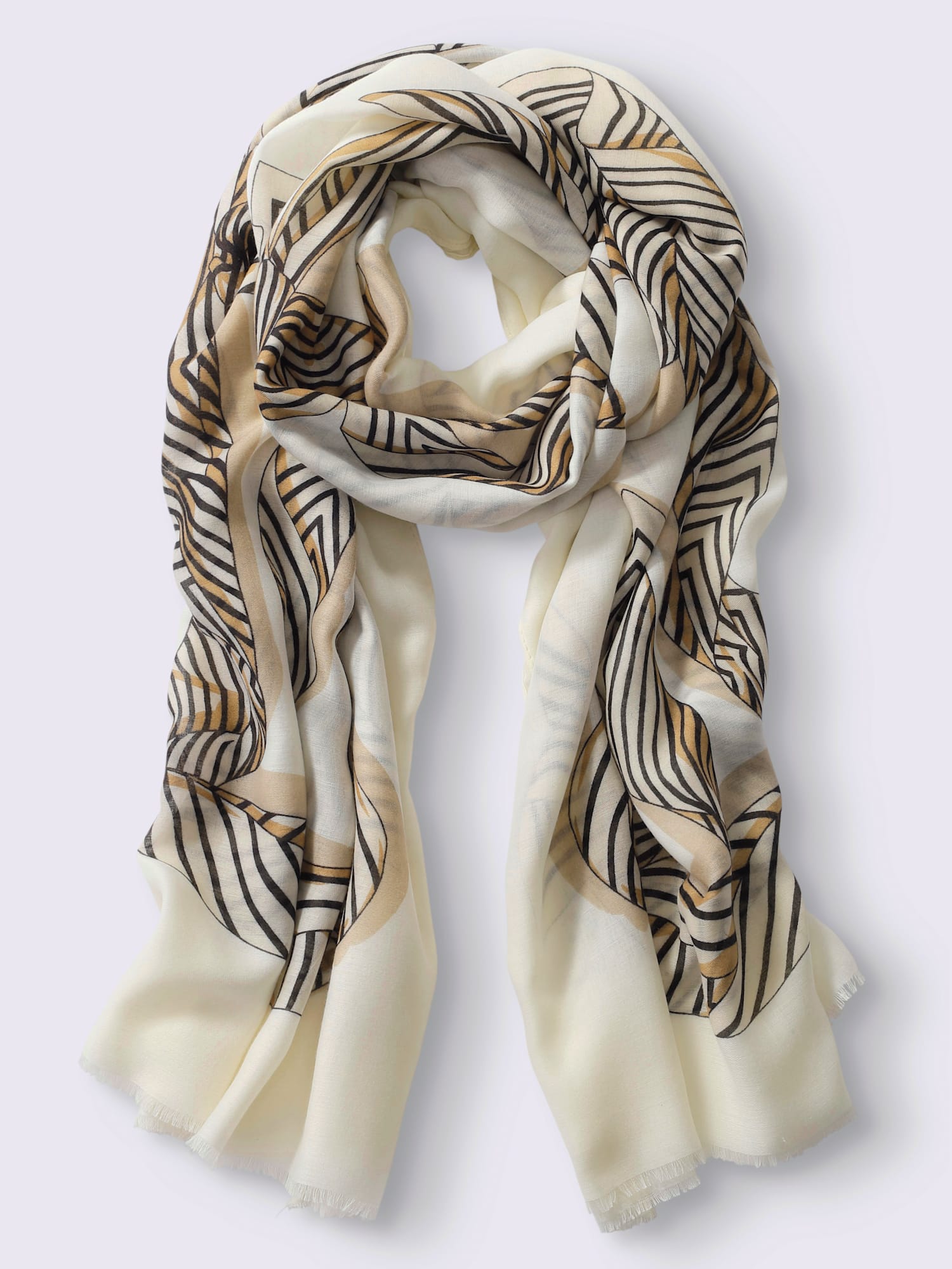 Écharpe imprimé mode, couleur marron, taille 0 - helline