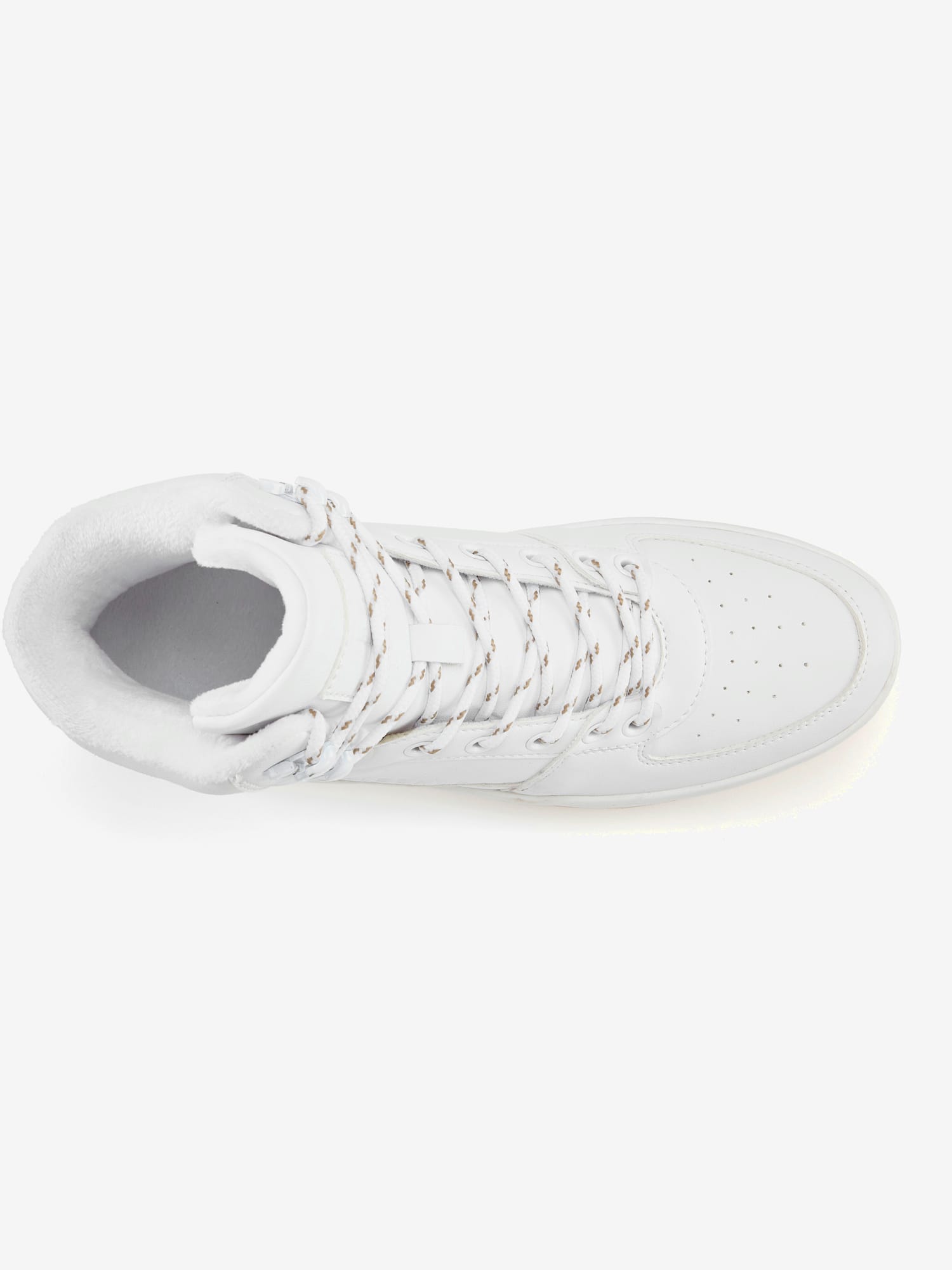 Baskets sneakers montantes avec doublure douce et agréable, couleur blanc, taille 39, marque Elbsand - helline
