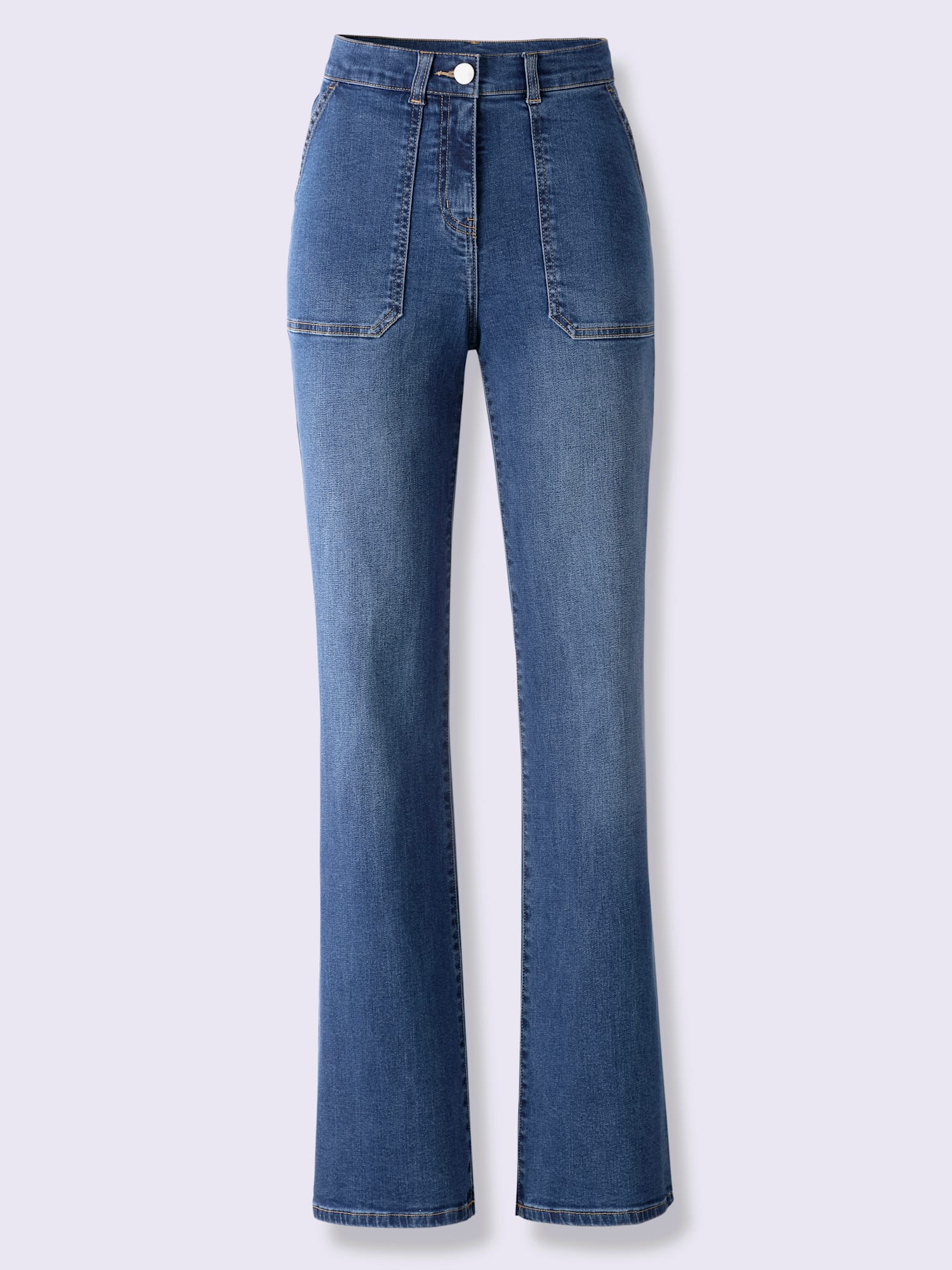 Jean droit qualité coton, couleur bleu, taille 40 - helline