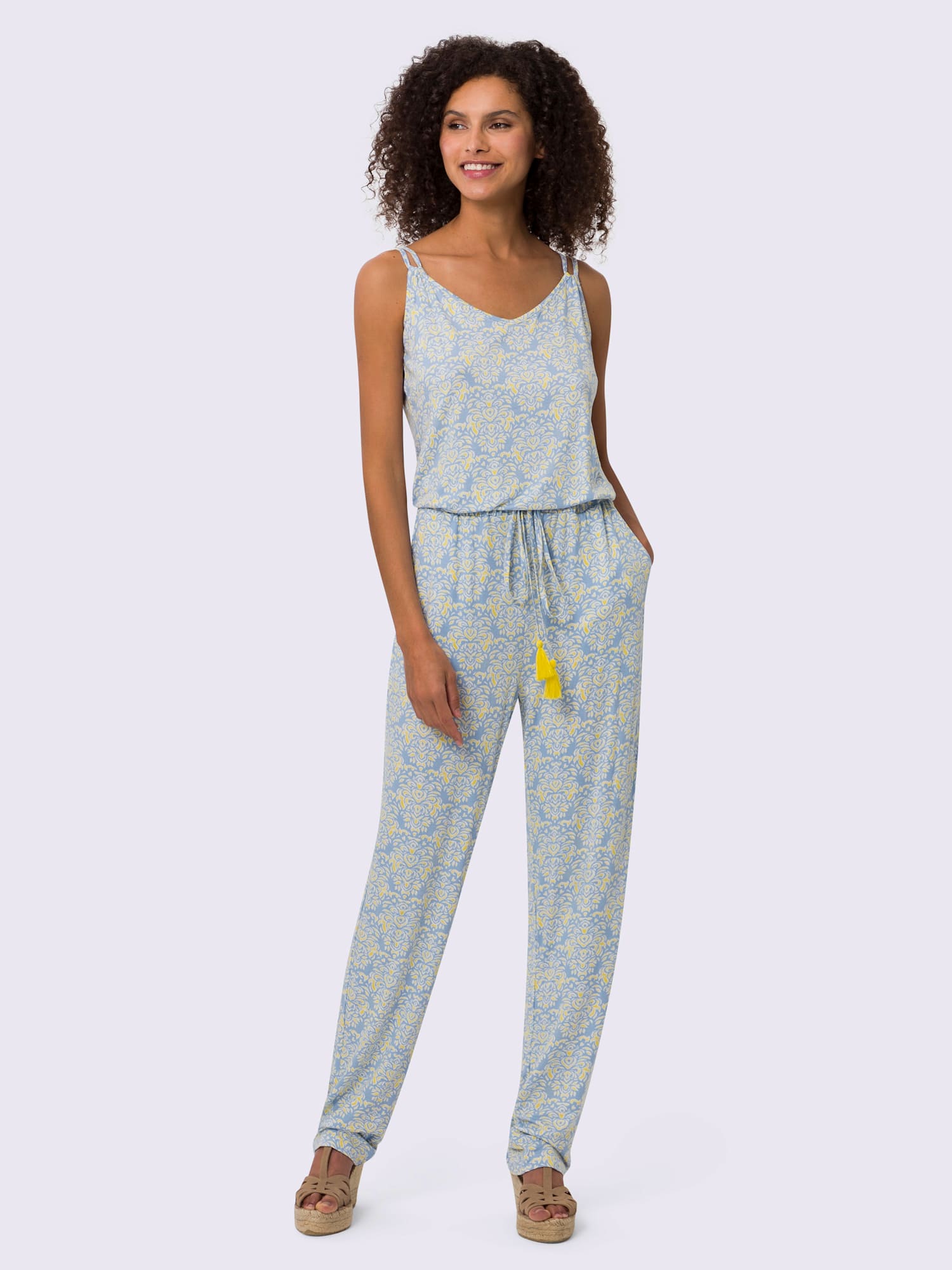 Combinaison qualité jersey extensible, souple et confortable, couleur bleu, taille 44, marque Linea Tesini - helline