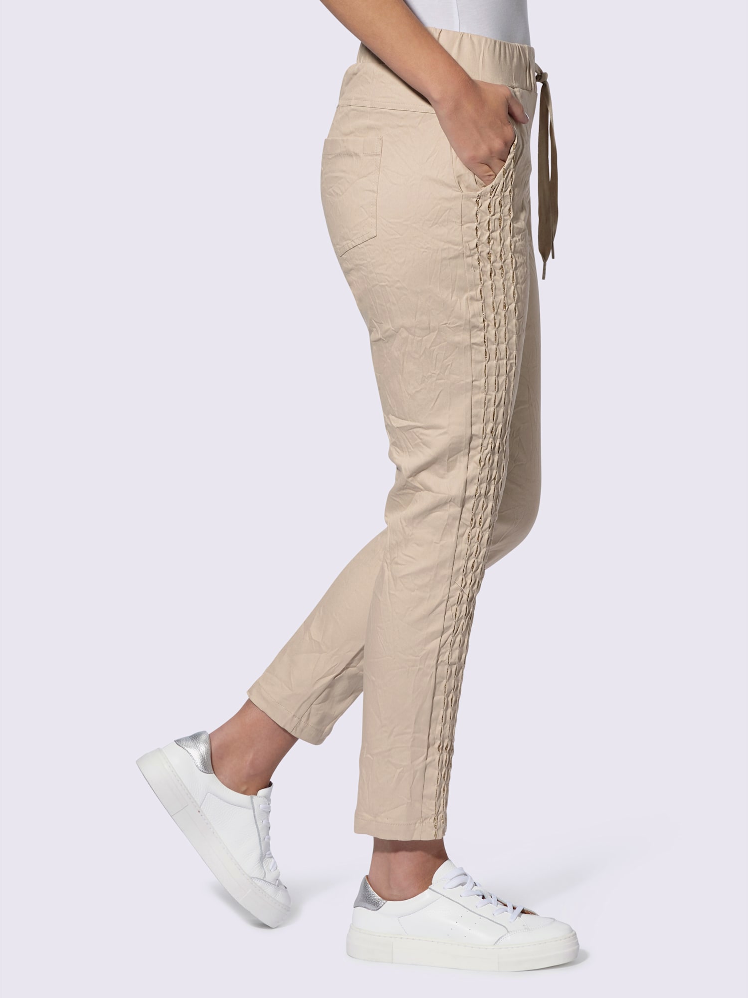 Pantalon qualité tissée, couleur marron, taille 50, marque Mandarin - helline