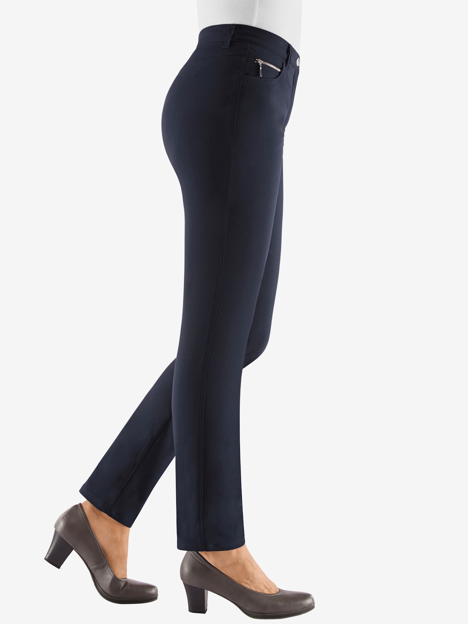Pantalon d'hiver femme coupe indémodable, couleur bleu, taille 48, marque Stehmann Comfort line - helline