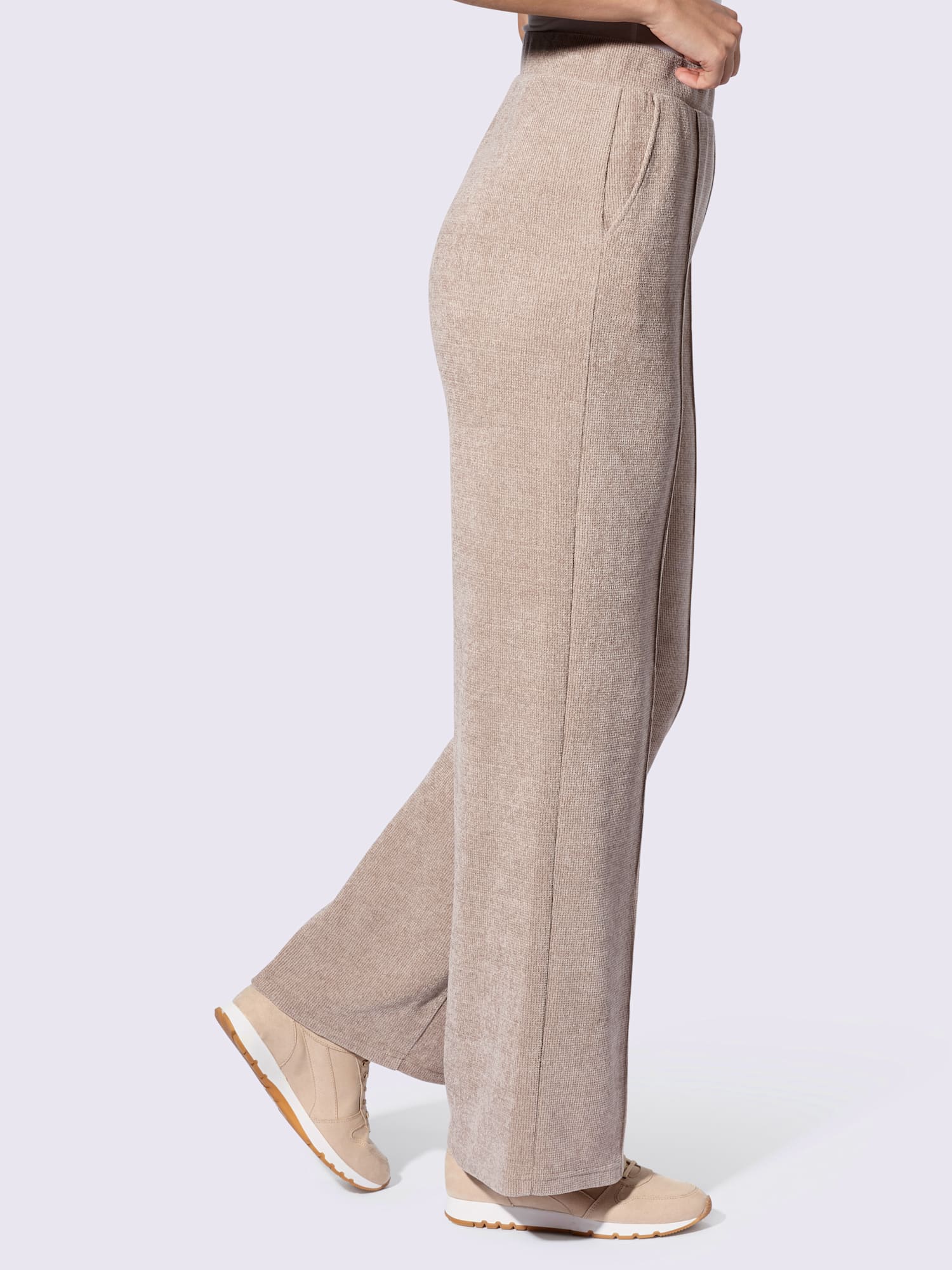 Pantalon en jersey toucher très doux, couleur marron, taille 48, marque Linea Tesini - helline