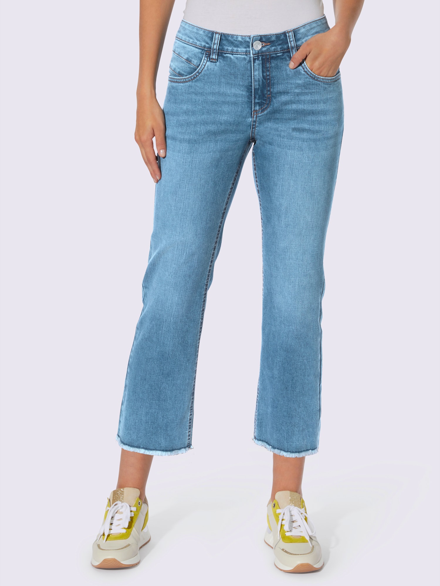 Jean push-up mélange de cotons agréable à porter, couleur bleu, taille 50, marque Rick Cardona - helline