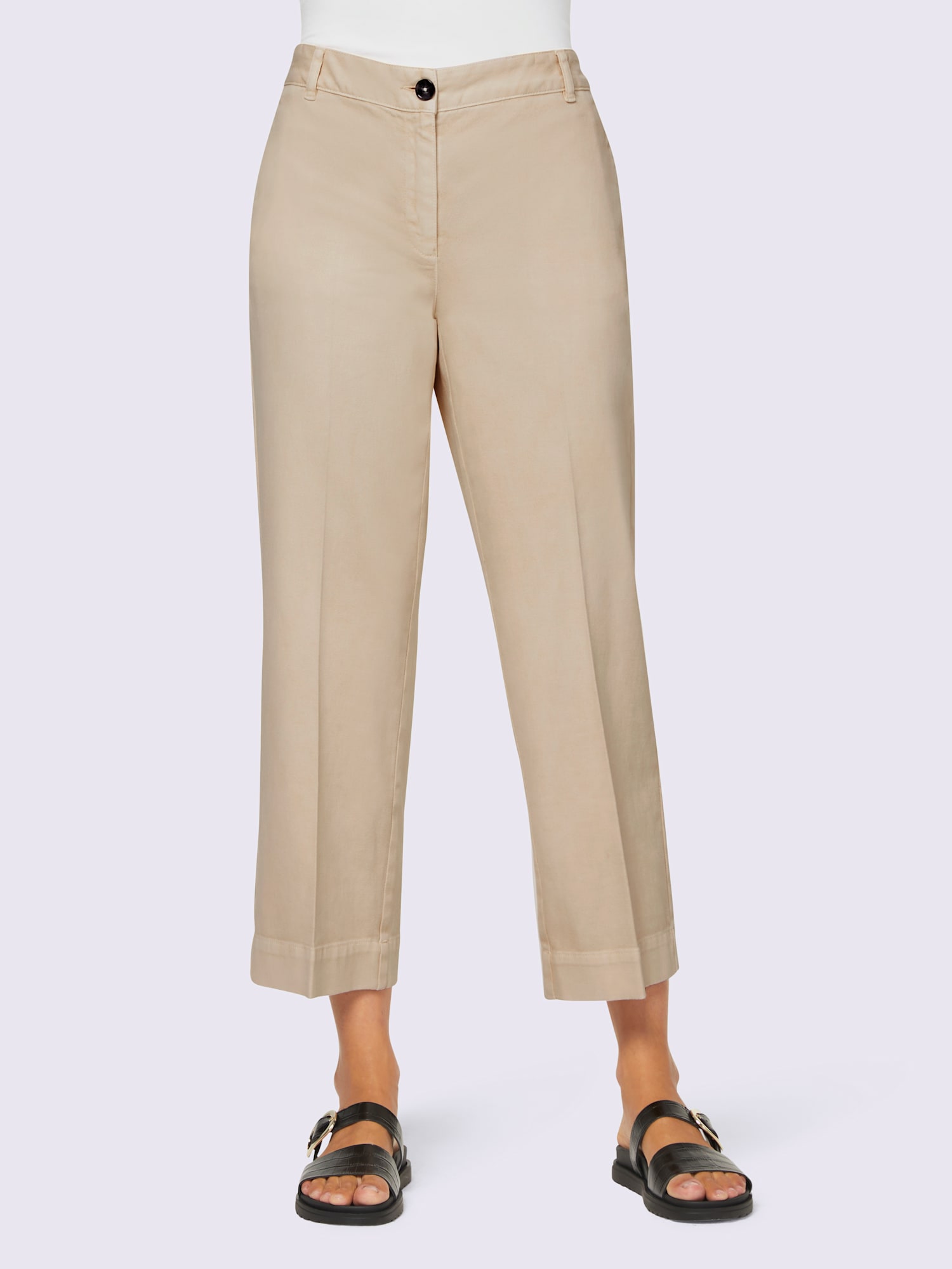 Pantalon 7/8 forme courte tendance, couleur marron, taille 44, marque Rick Cardona - helline