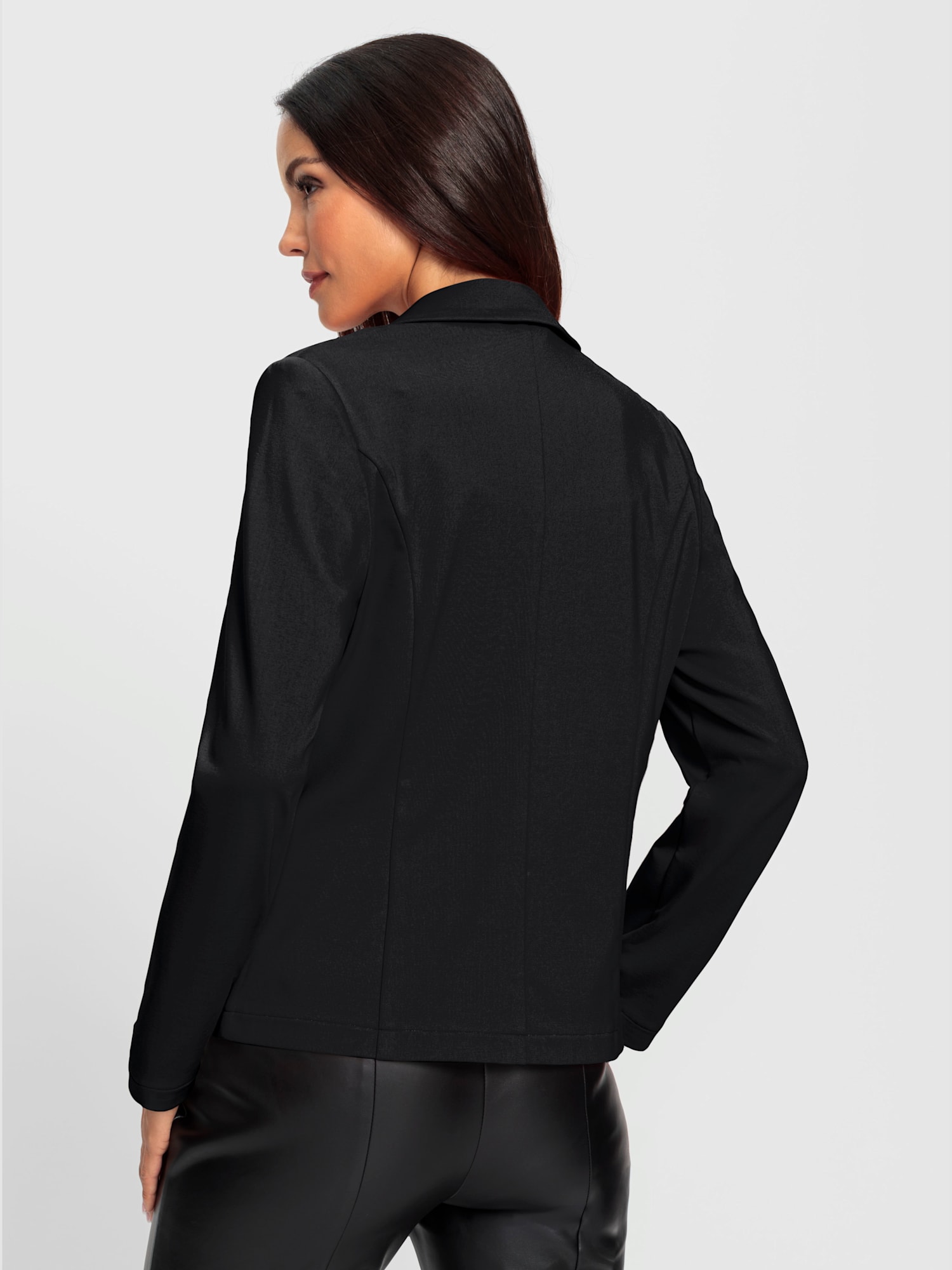 Blazer en jersey qualité viscose douce, couleur noir, taille 40, marque Ashley Brooke - helline