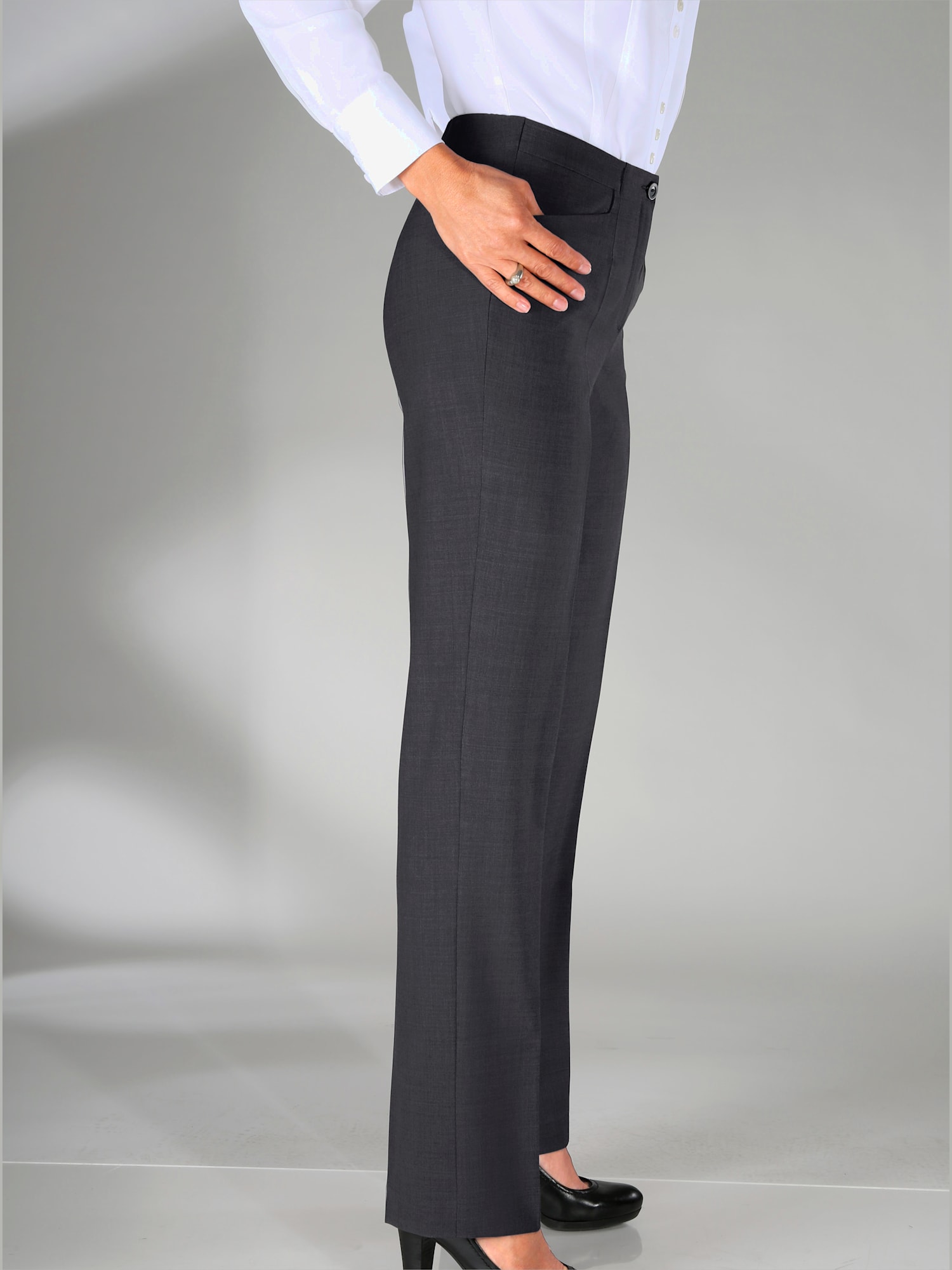Pantalon costume effet ventre plat ceinture élastique au dos, couleur gris, taille 54, marque Come on - Witt