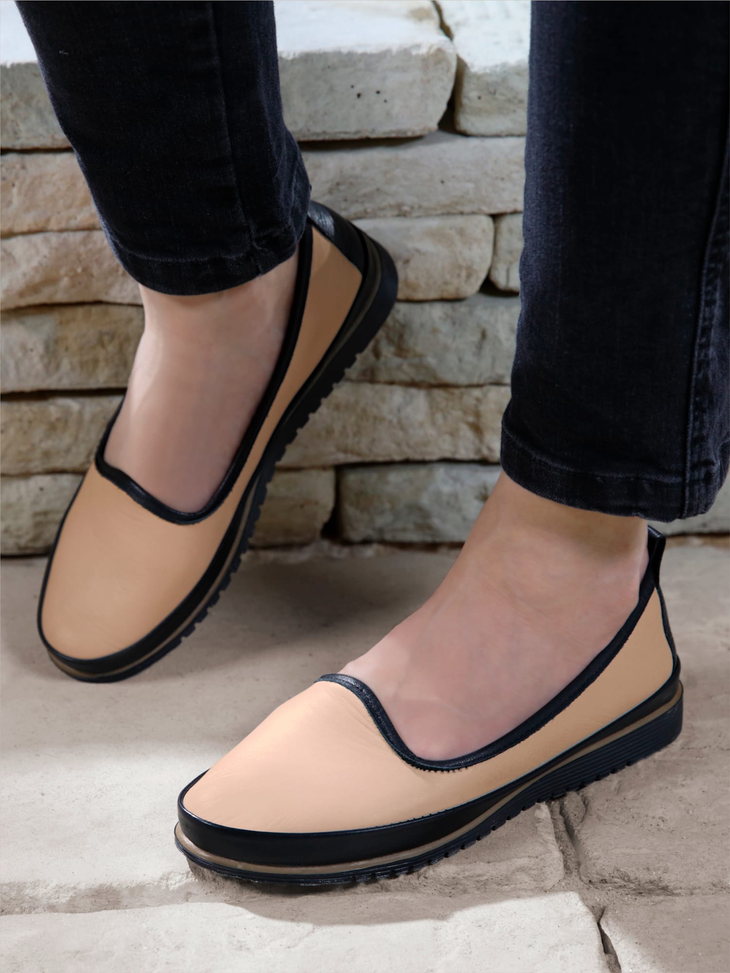 Trotteurs cuir nappa de vache, couleur ivoire moyen à motifs, taille 42 - helline