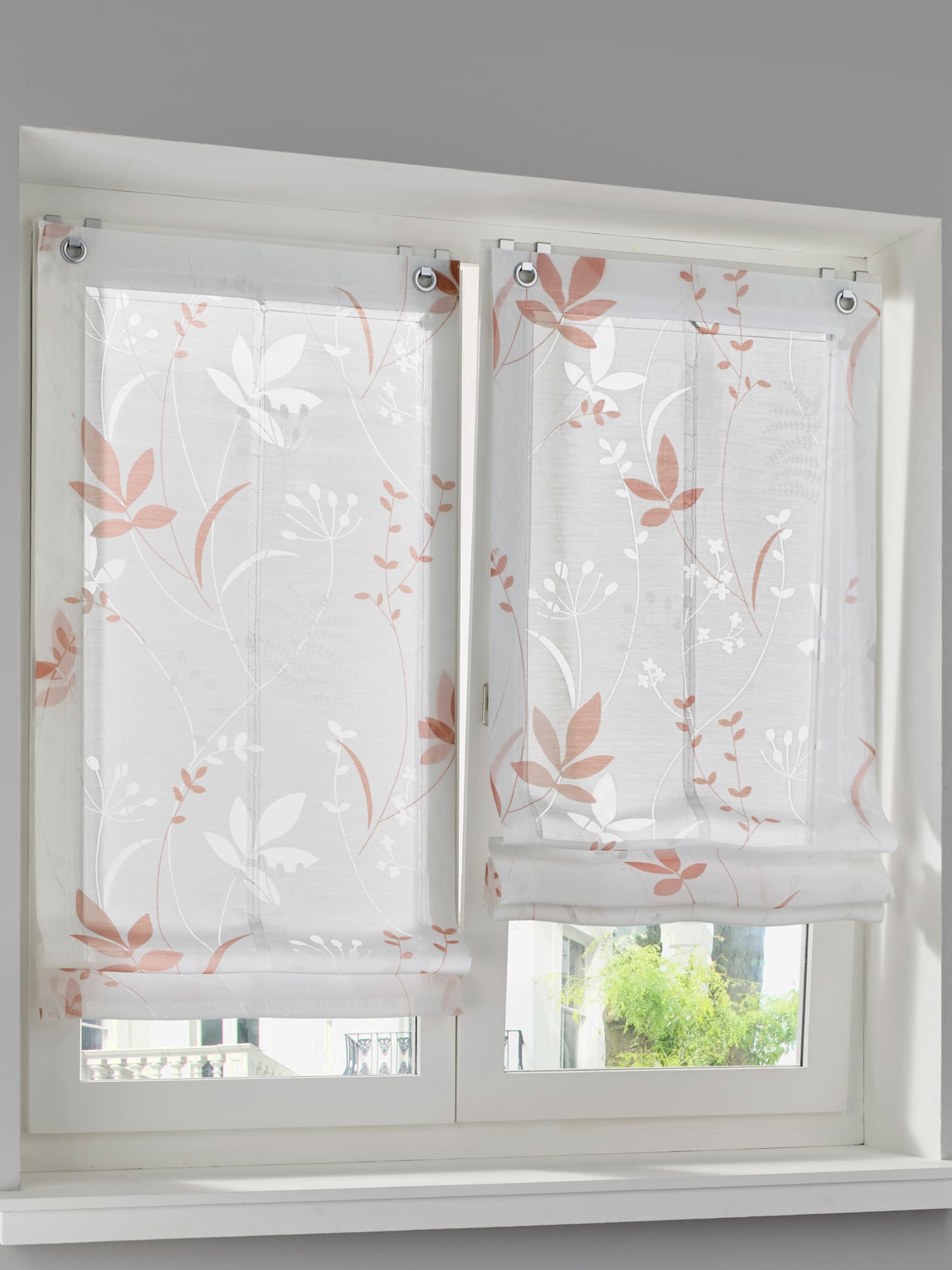 Store-bateau matière semi-transparente, couleur rose, taille 140x120 cm, marque helline home - helline