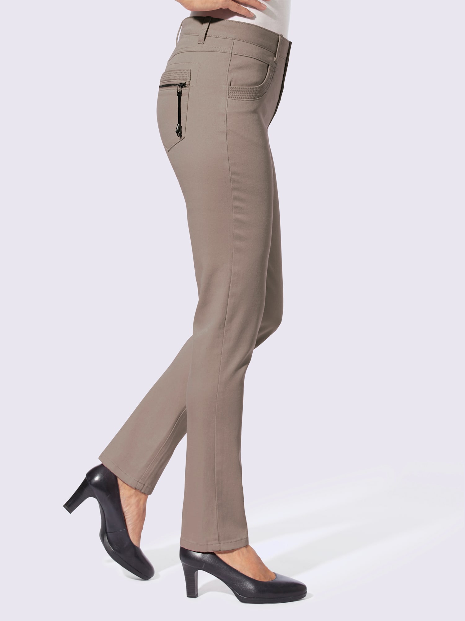 Jean skinny qualité coton, couleur marron, taille 40 - helline