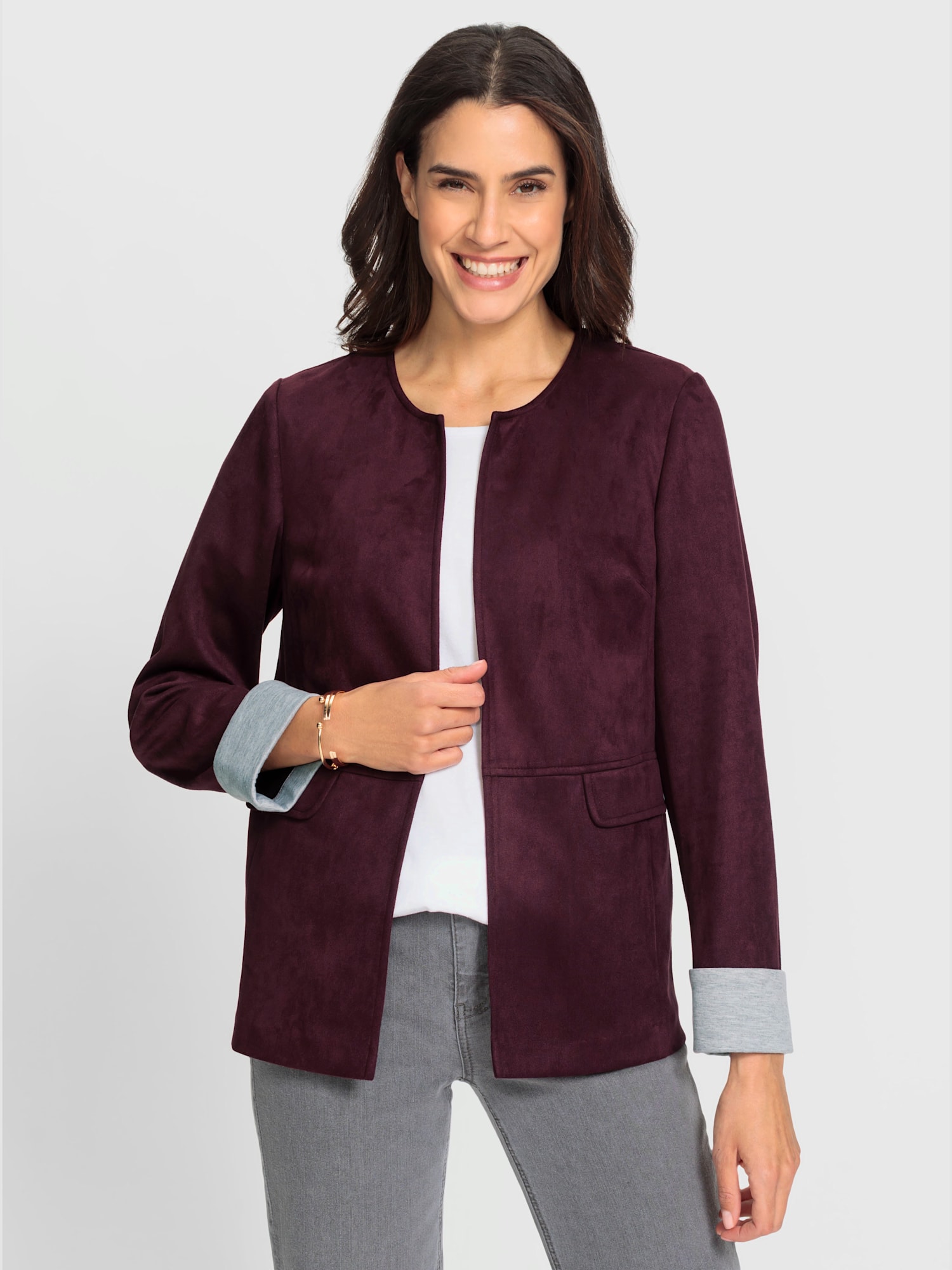 Blazer en synthétique polyester recyclé, couleur rouge, taille 50 - Witt