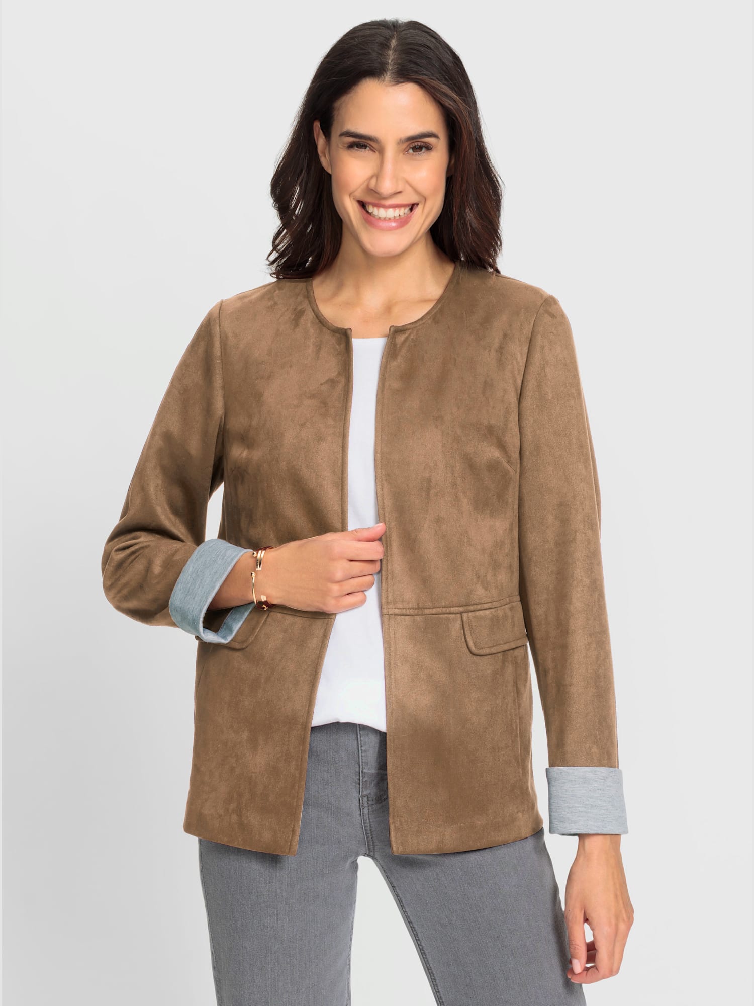 Blazer en synthétique polyester recyclé, couleur marron, taille 38 - Witt