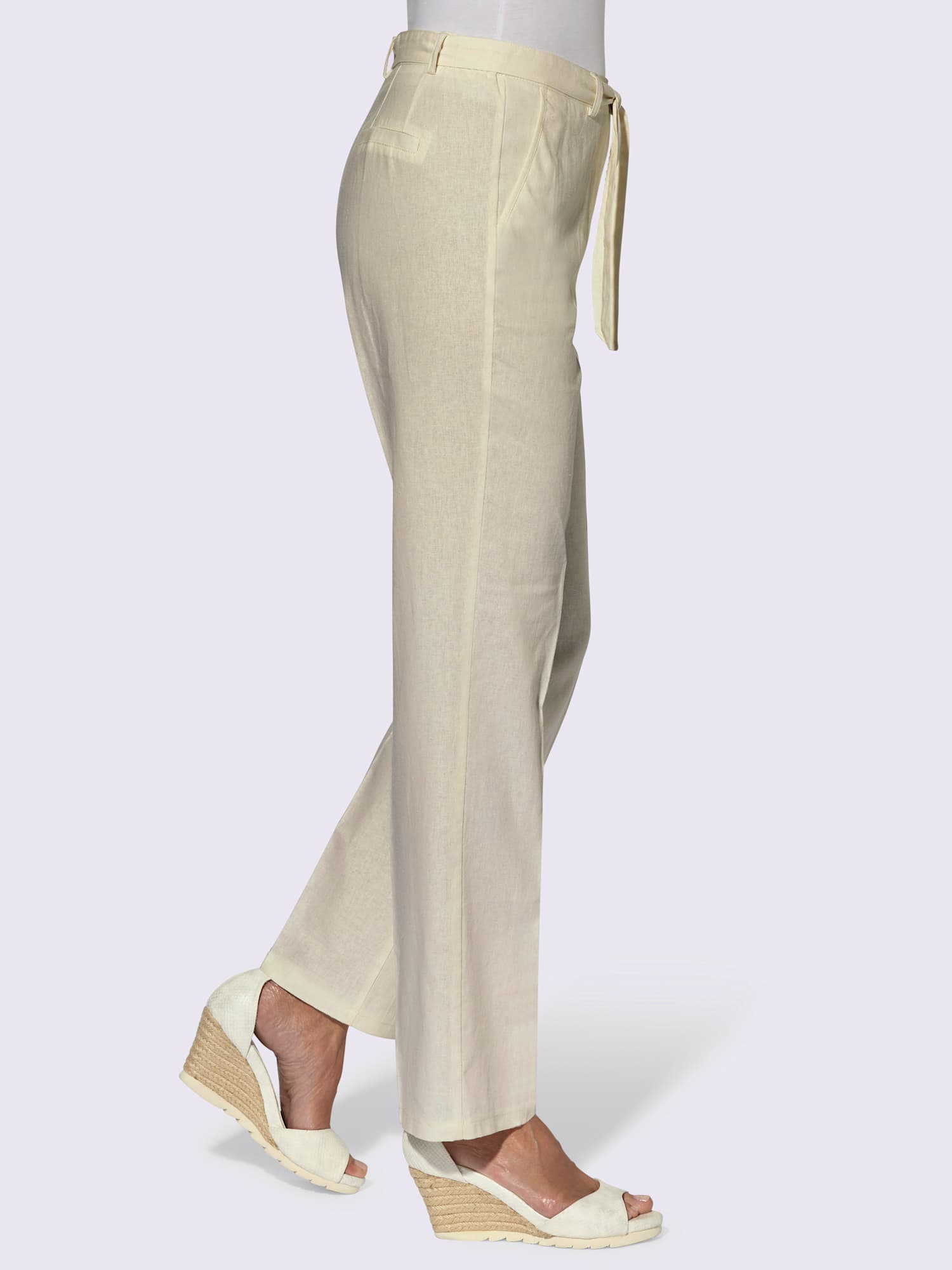 Pantalon 55% lin, couleur marron, taille 50 - helline