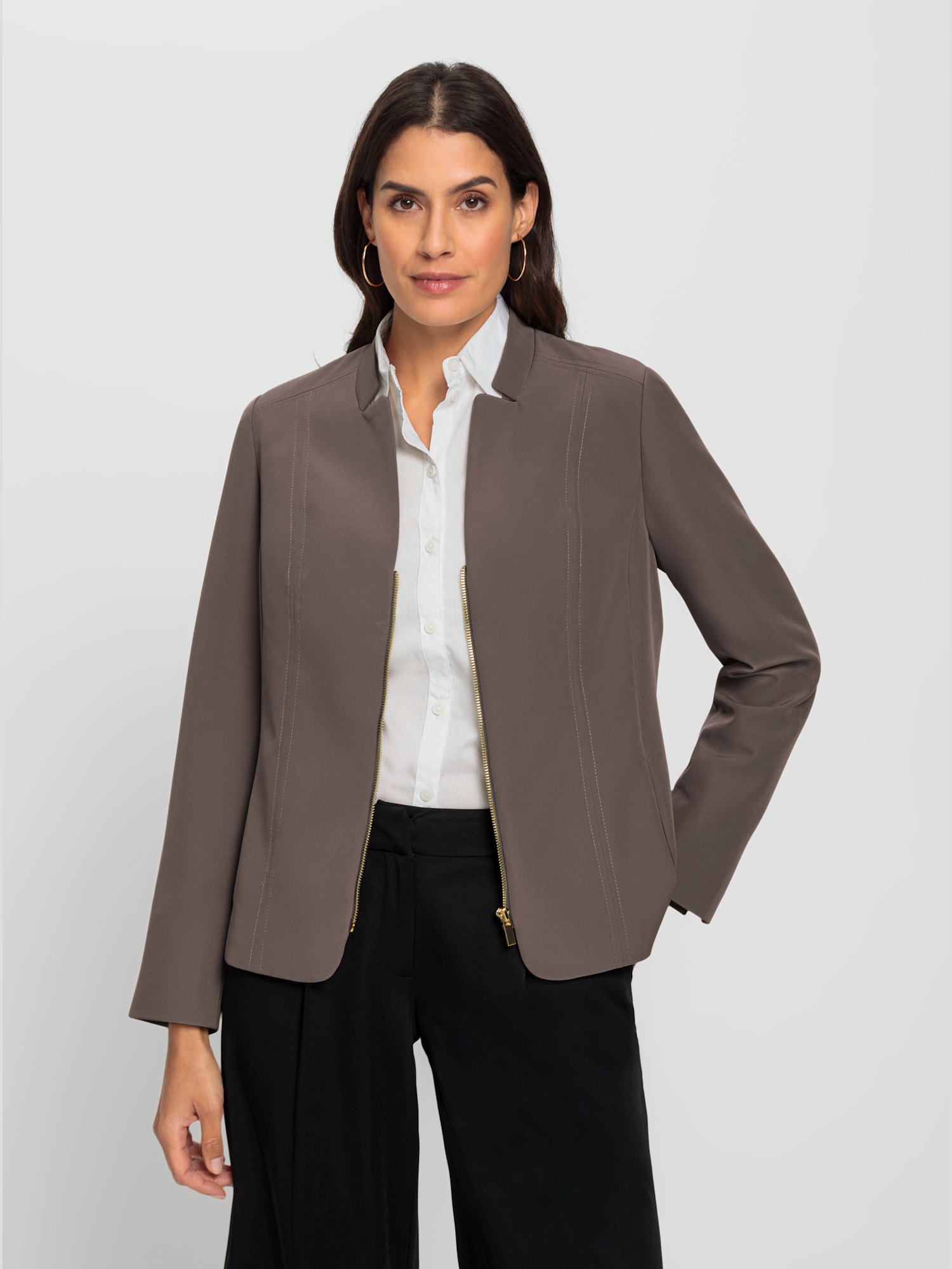 Veste blazer qualité peu froissable et facile à entretenir, couleur marron, taille 48 - Witt