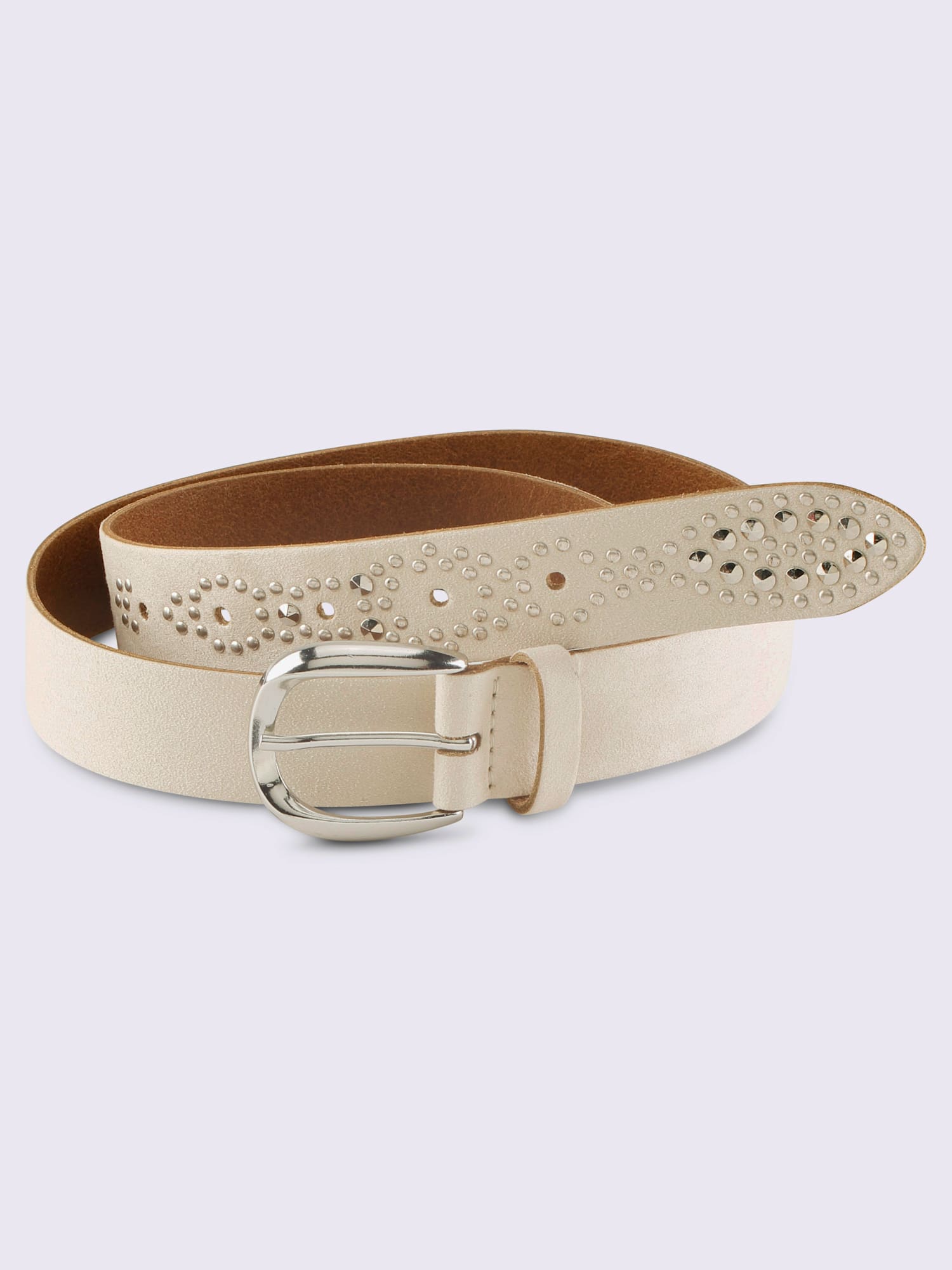 Ceinture rivets décoratifs, couleur couleur ivoire, taille 85 - helline