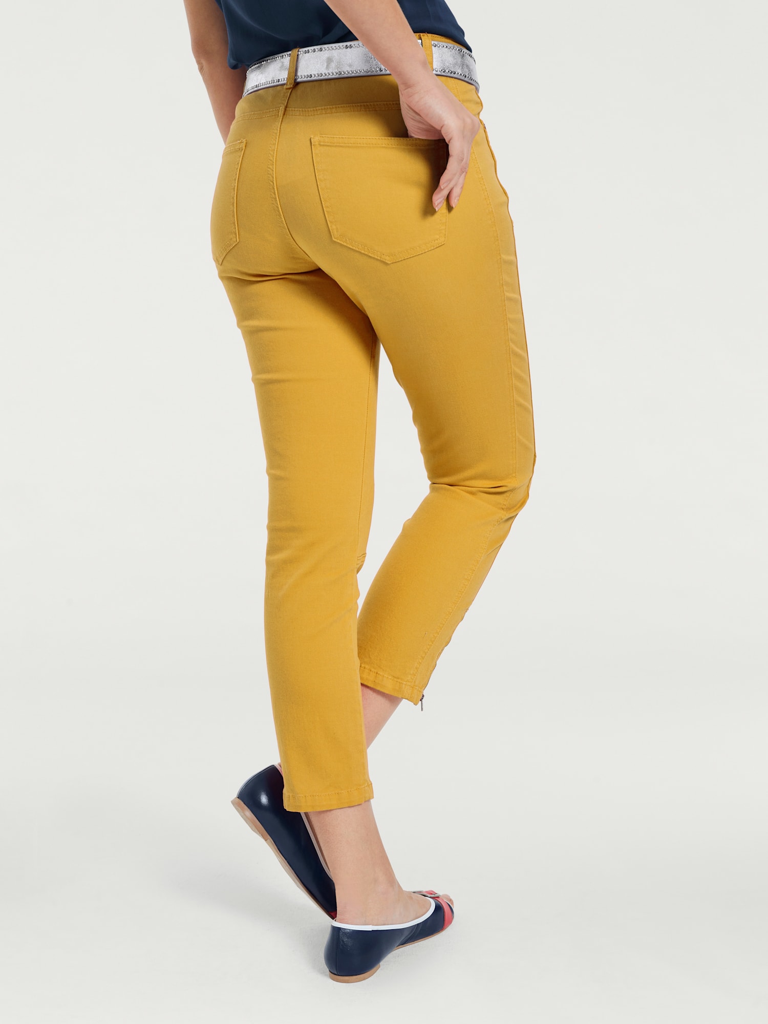 Pantalon skinny coupe skinny, couleur jaune, taille 42, marque Rick Cardona - helline
